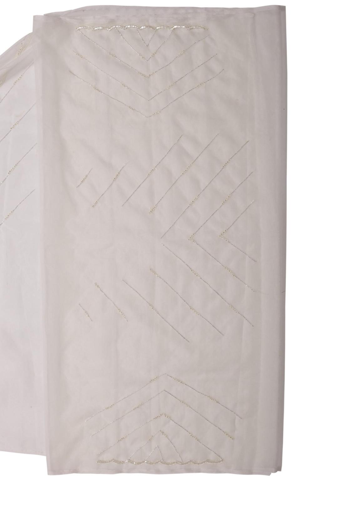 Off White Embroidered Organza Saree F00900A