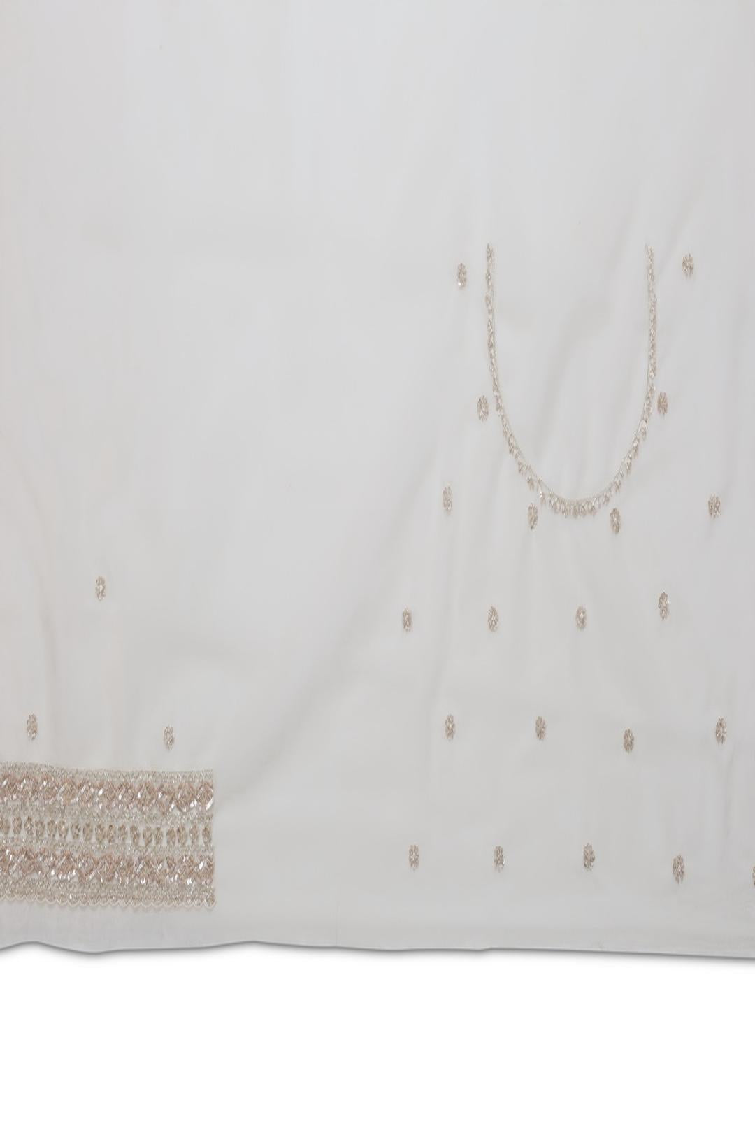 Light Peach Embroidered Organza Saree F00928