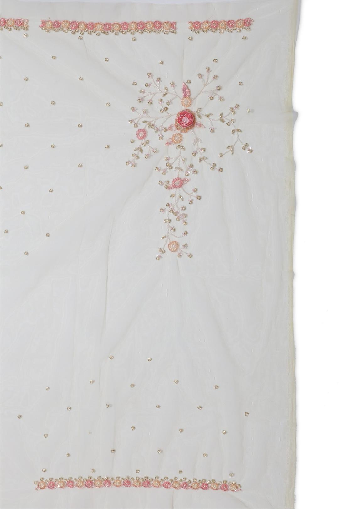 Lemon Yellow Embroidered Organza Saree F00933