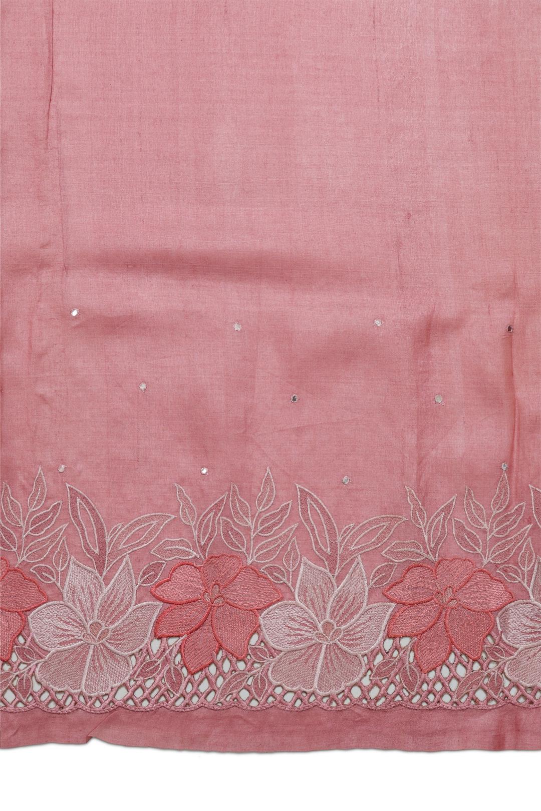 Baby Pink Embroidered Organza Saree F00123