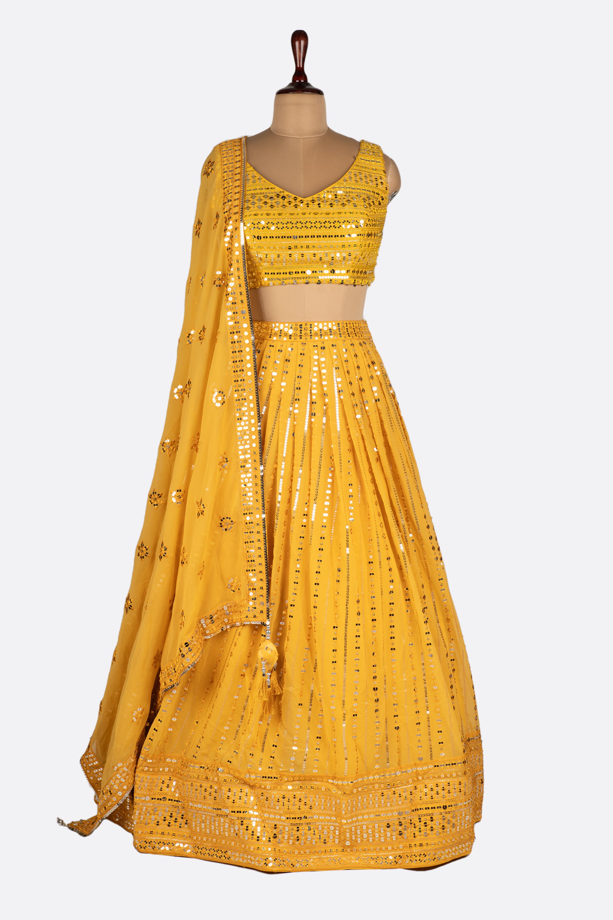 Yellow Georgette Lehenga ES0611