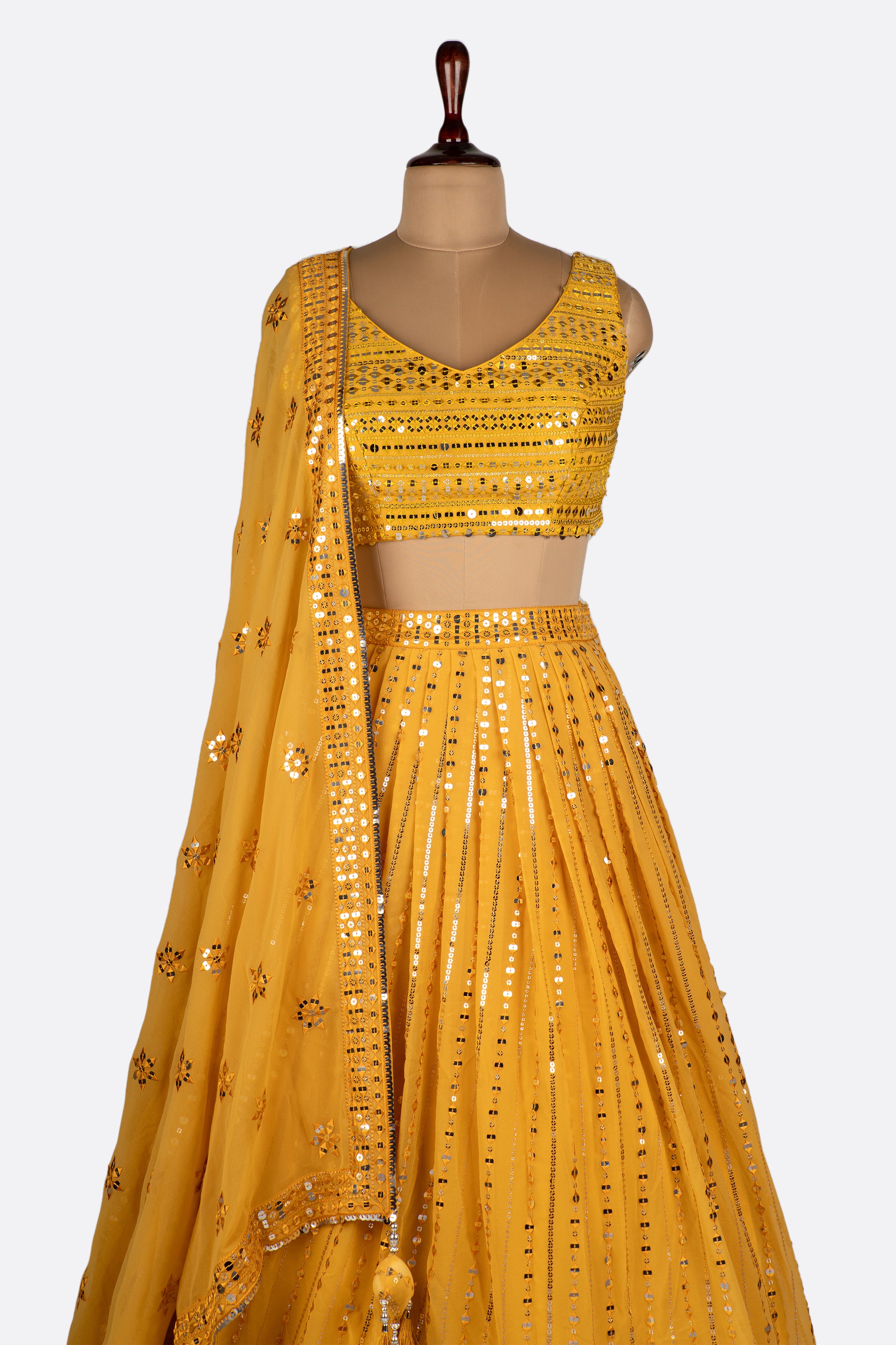 Yellow Georgette Lehenga ES0611
