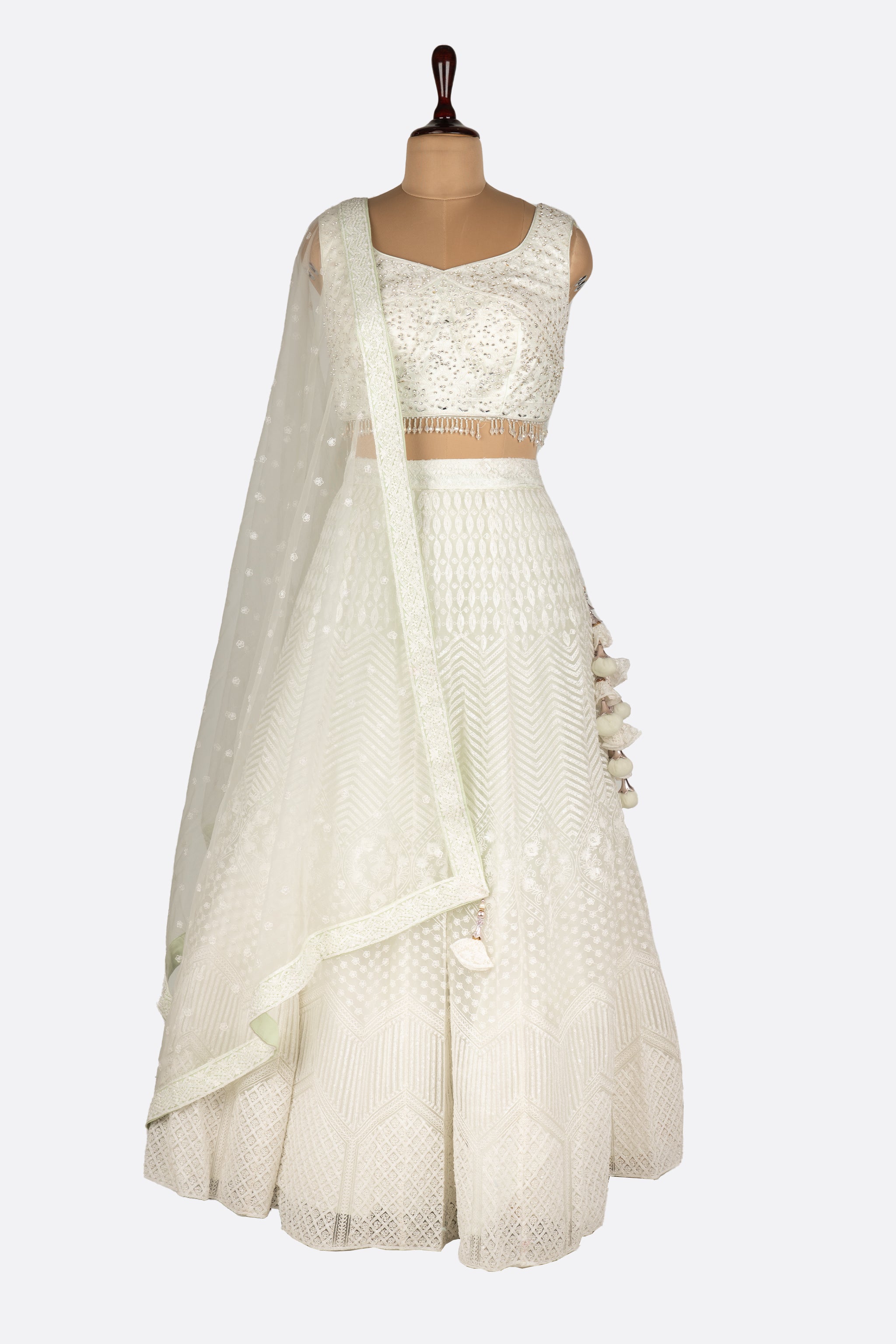 Cream Pista Lehenga ES1355