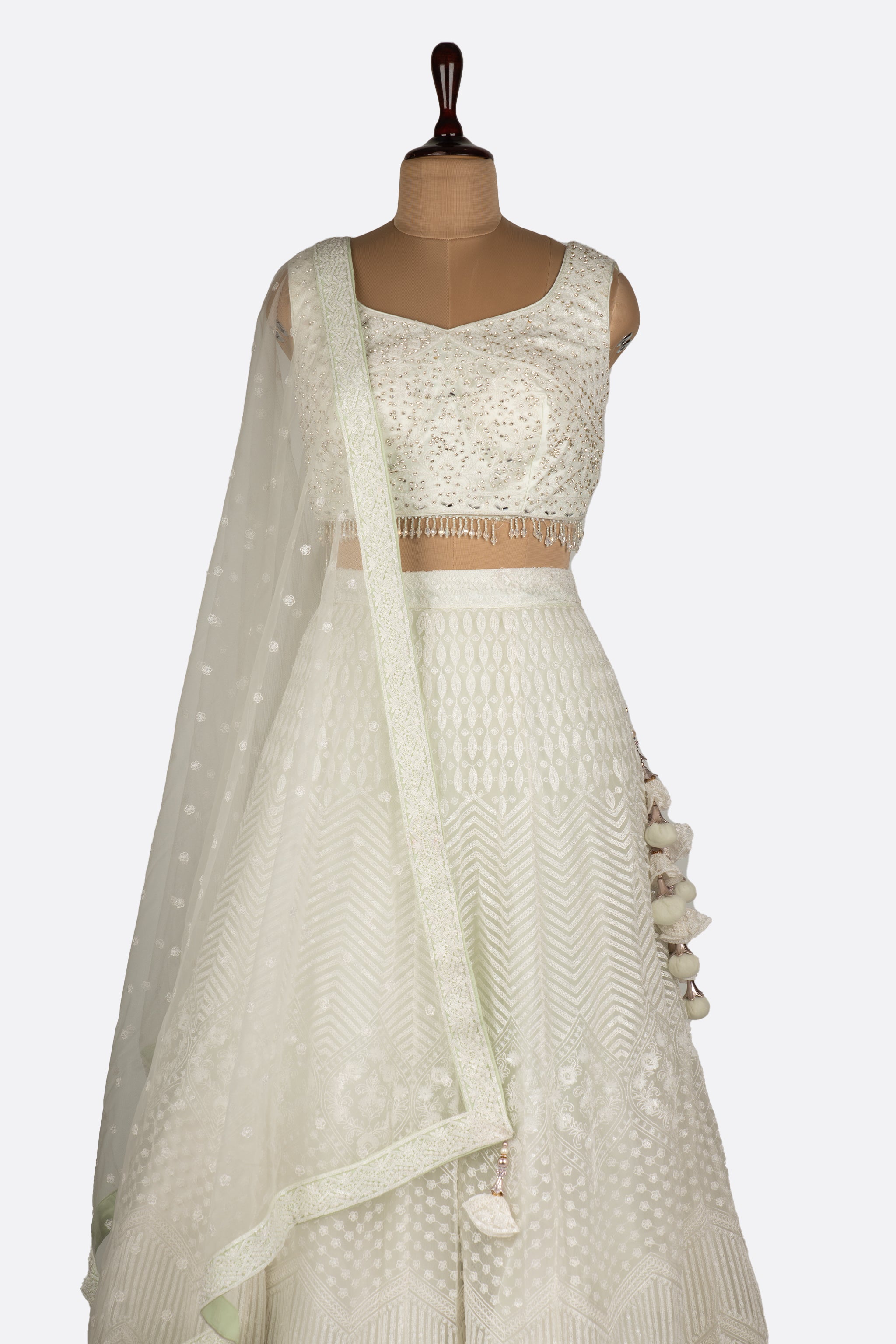 Cream Pista Lehenga ES1355
