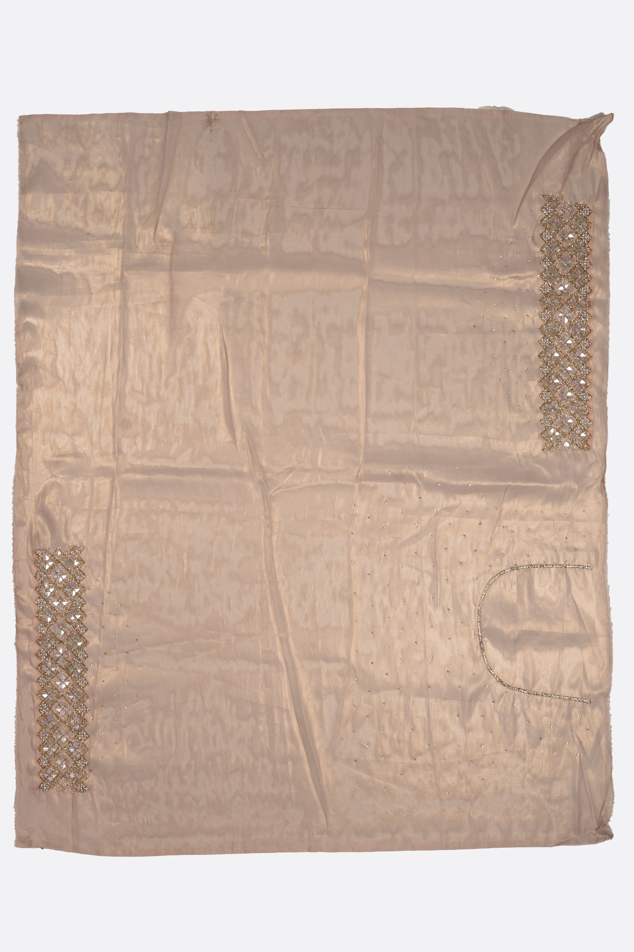 Beige Embellished Organza Saree F01169