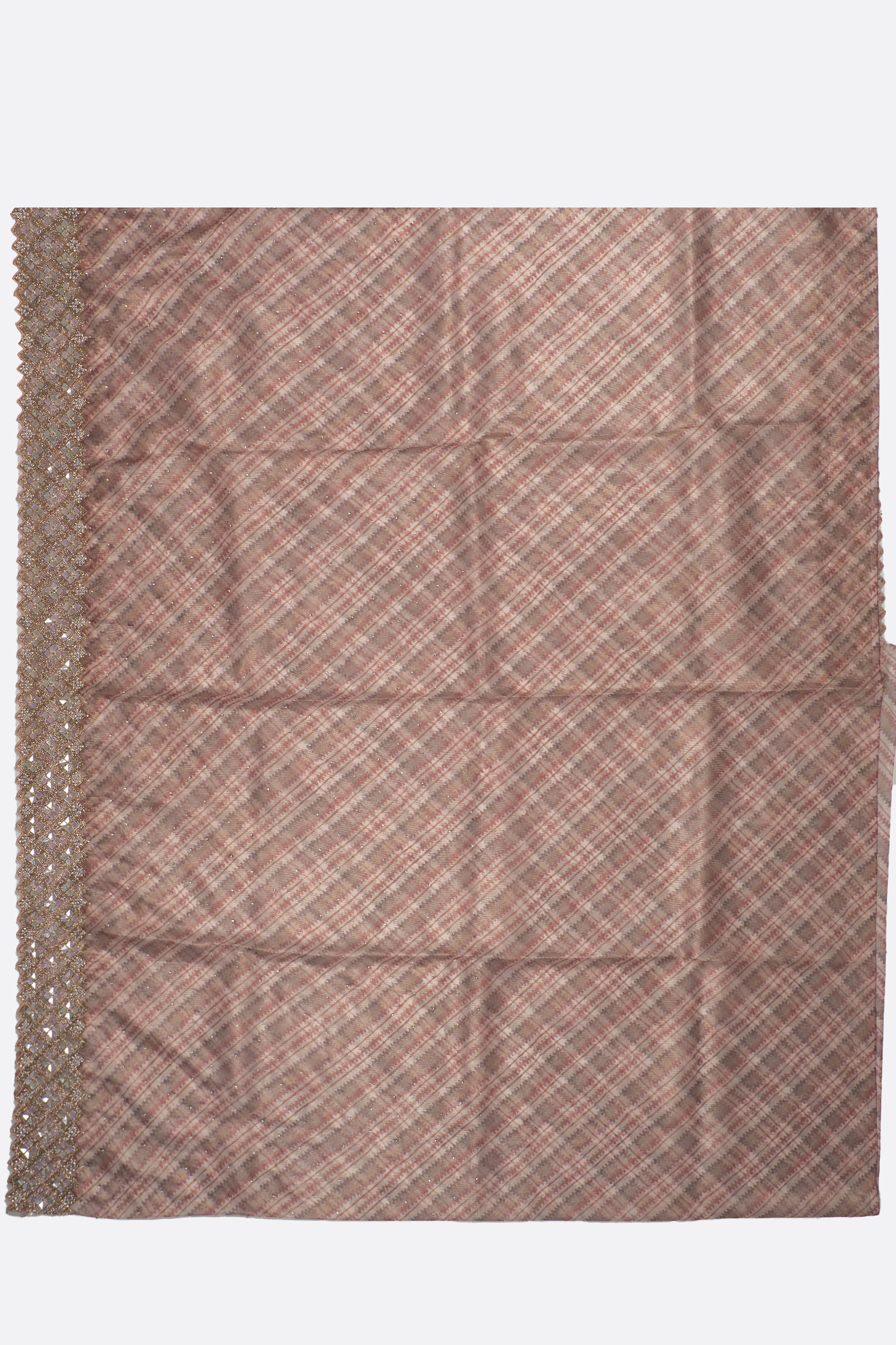 Beige Embellished Organza Saree F01169