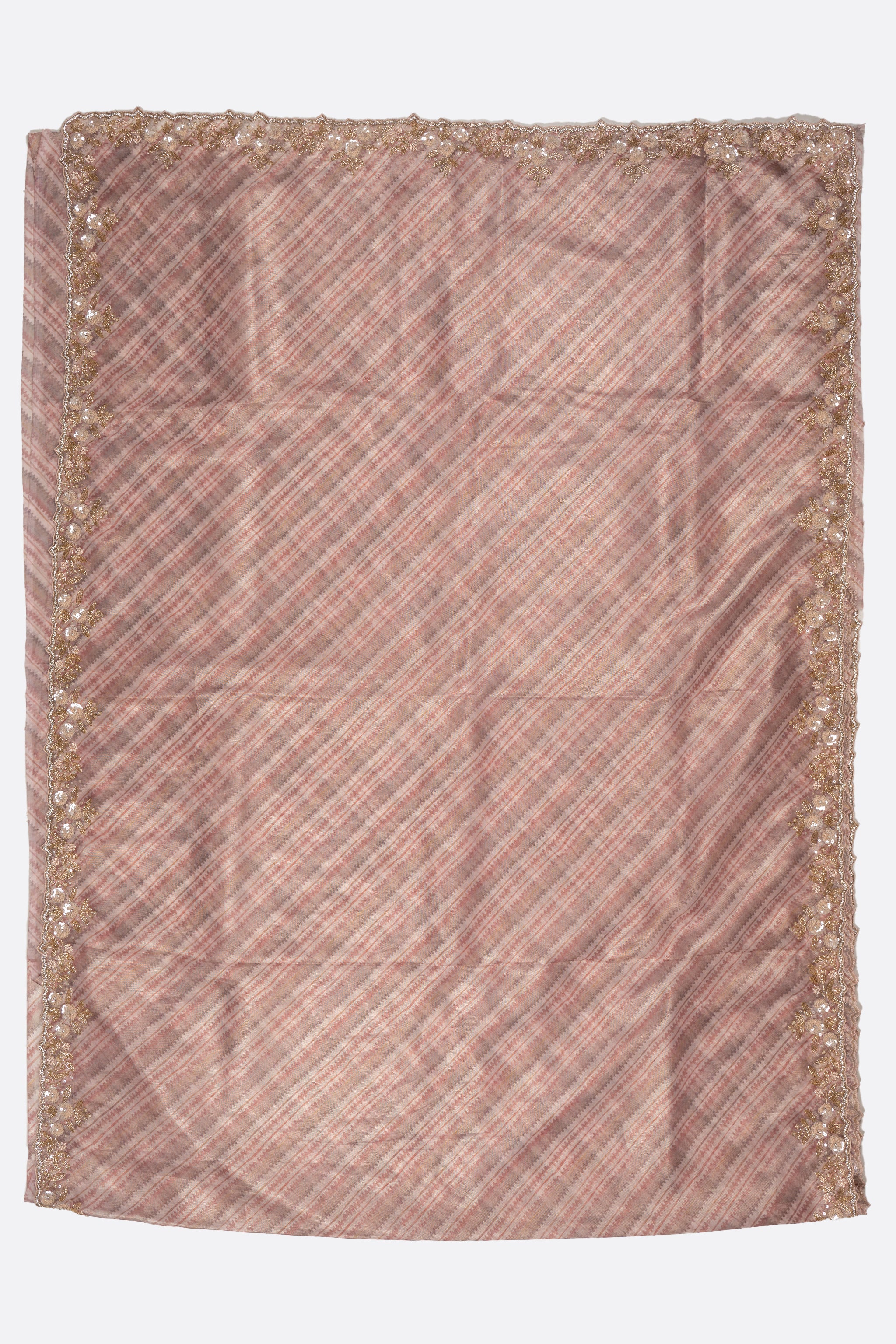 Pink Embellished Organza Saree F01170