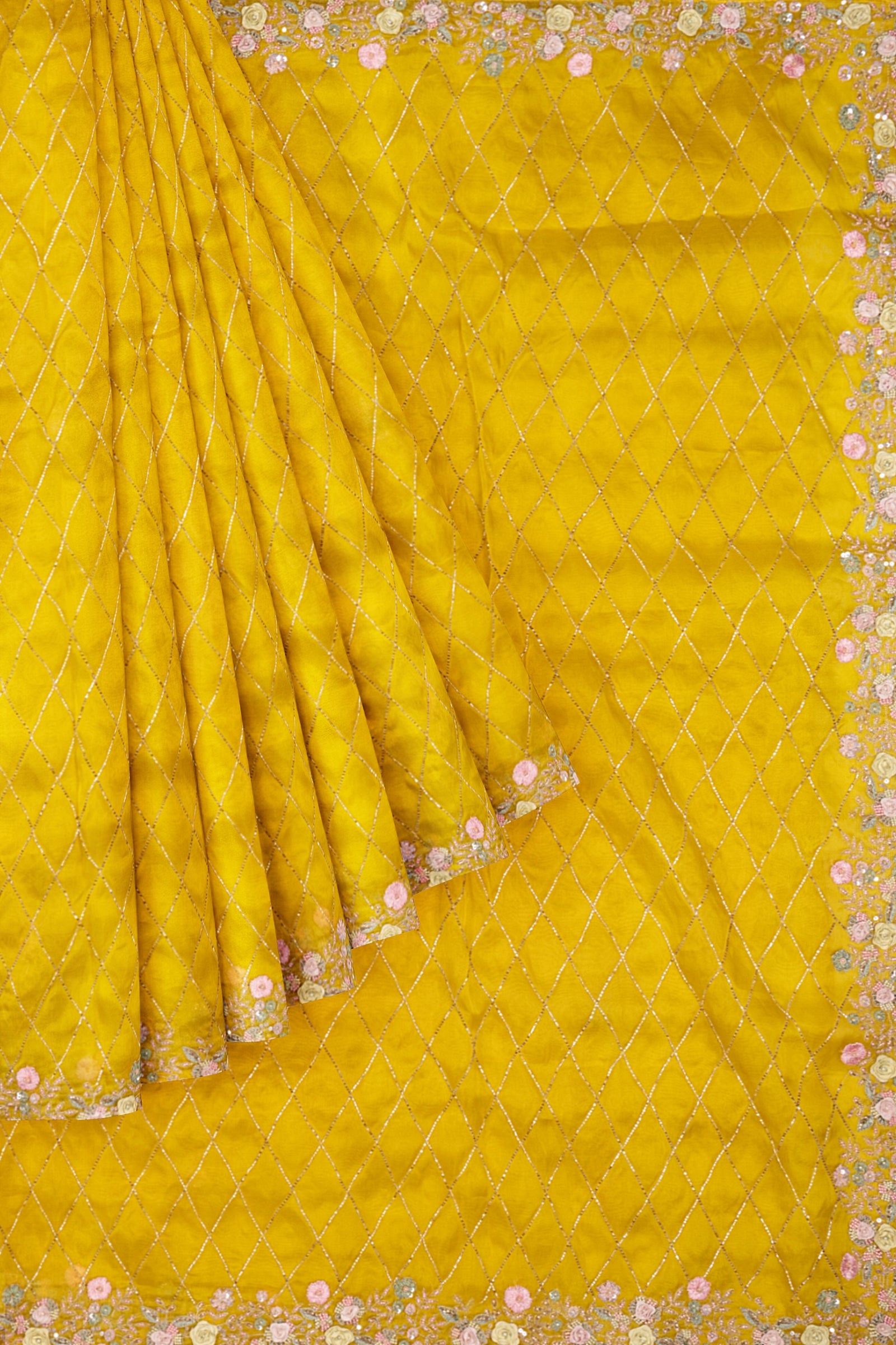 Yellow Kora Saree ES1348