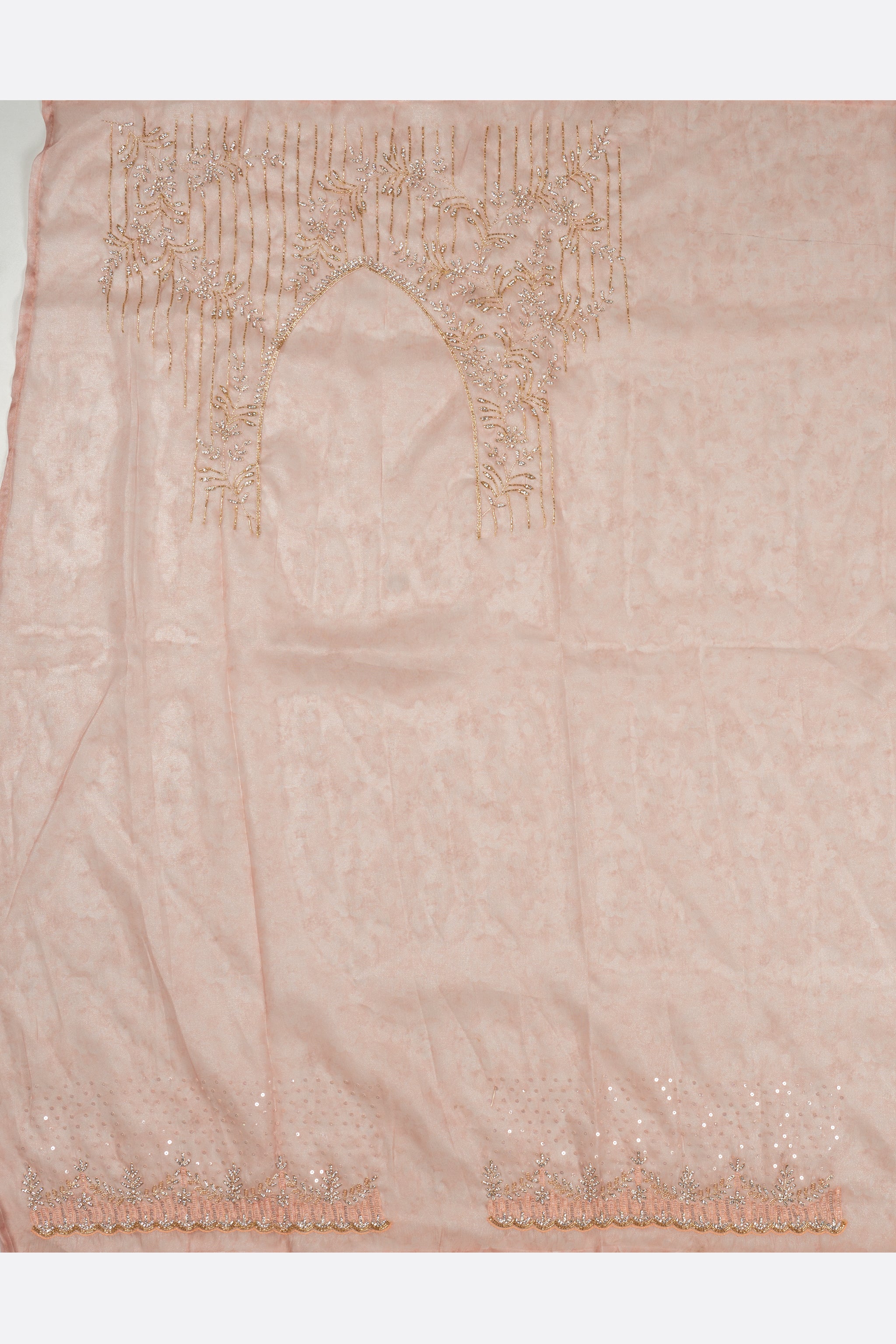 Sandal Printed Kora Tissue Saree F00798