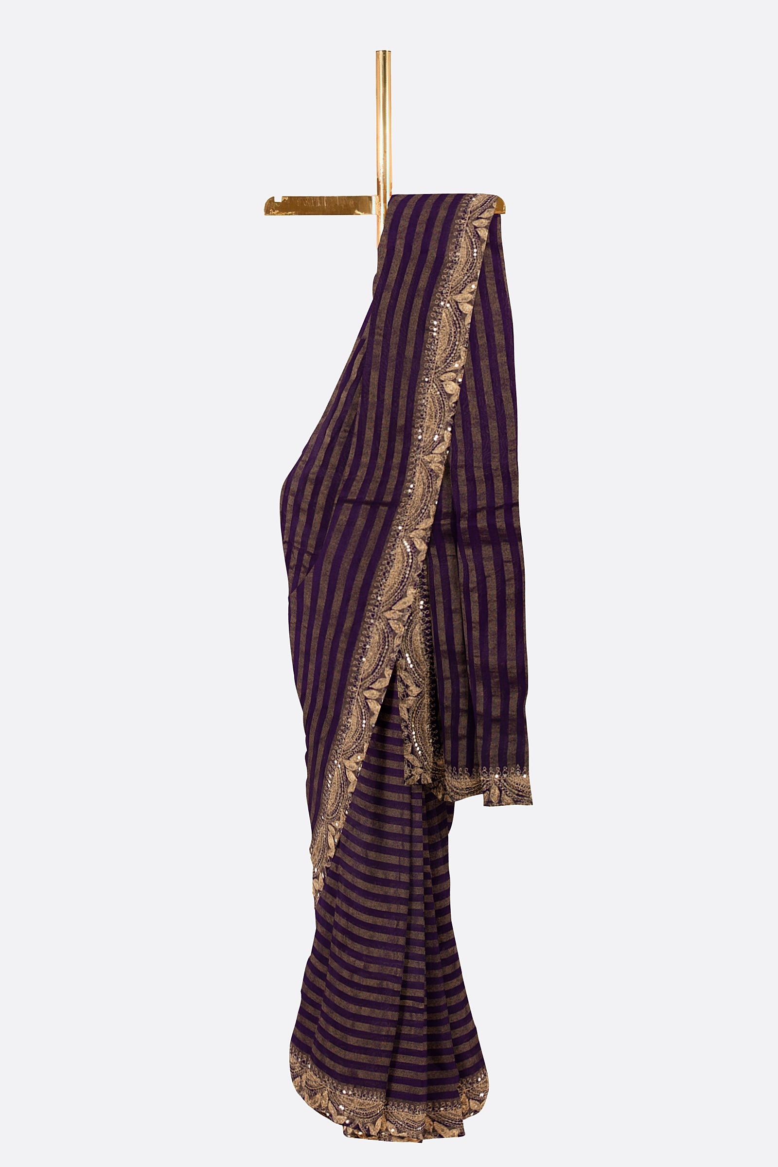 Violet Organza Saree F01077