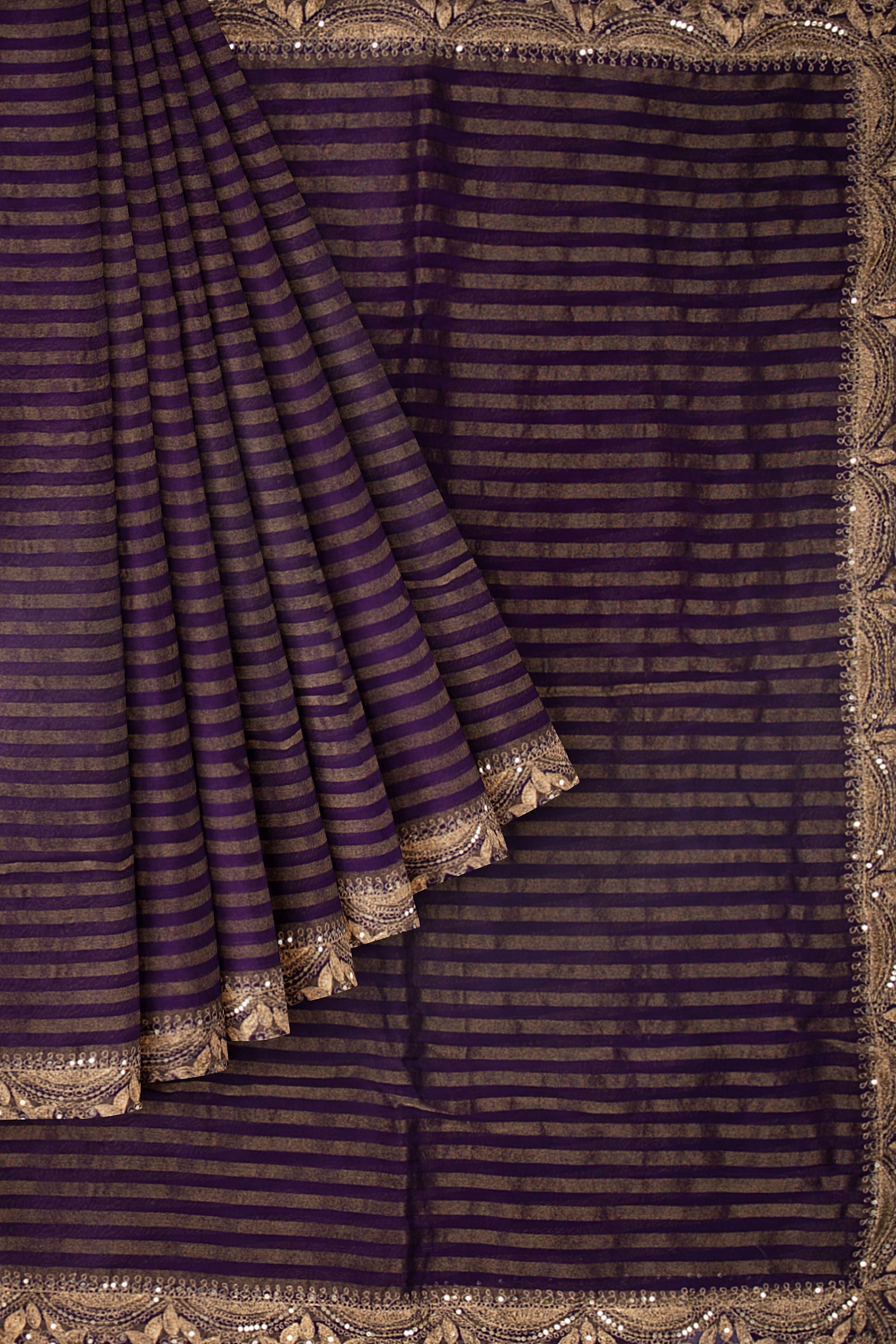 Violet Organza Saree F01077