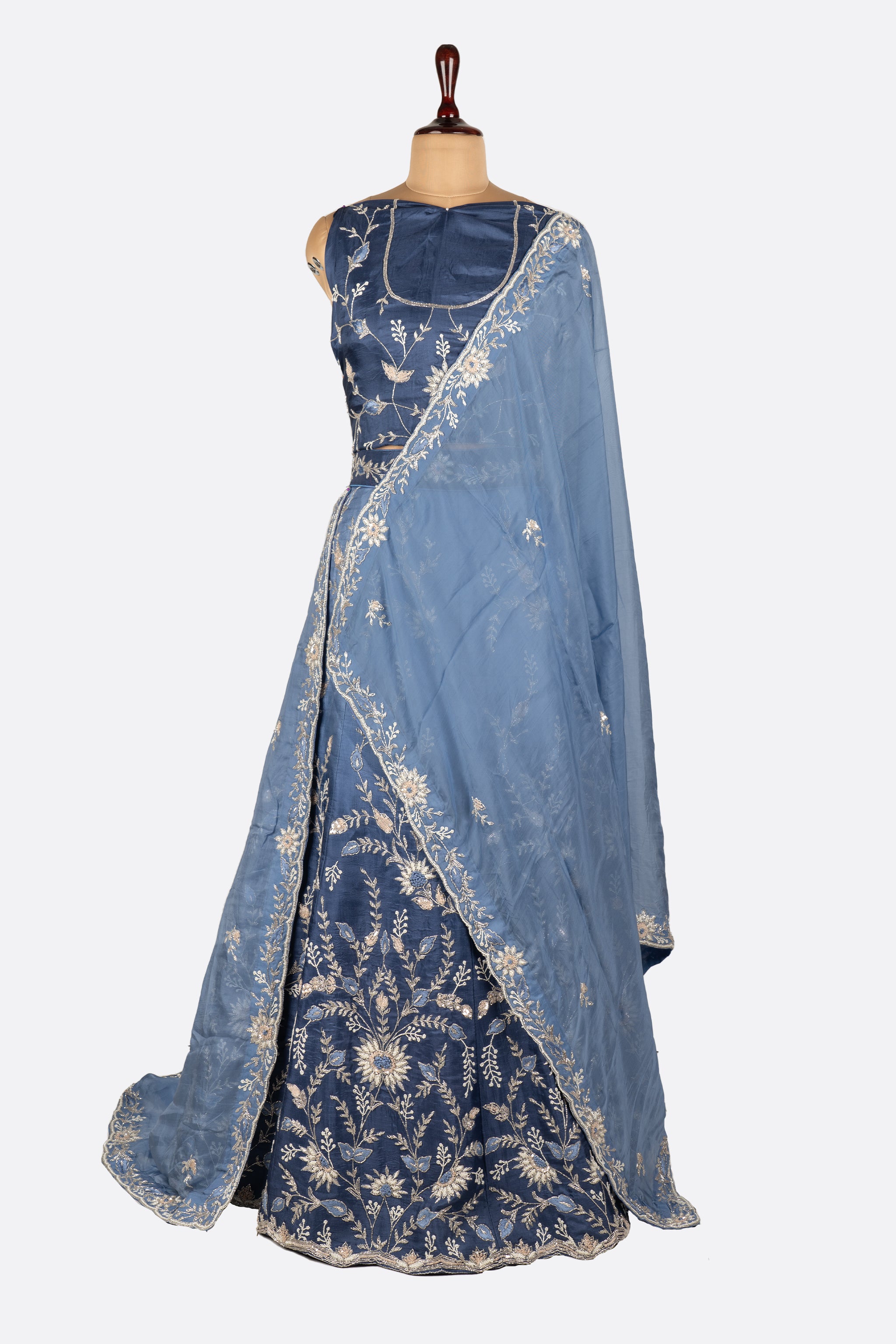 Blue Lehenga F00524