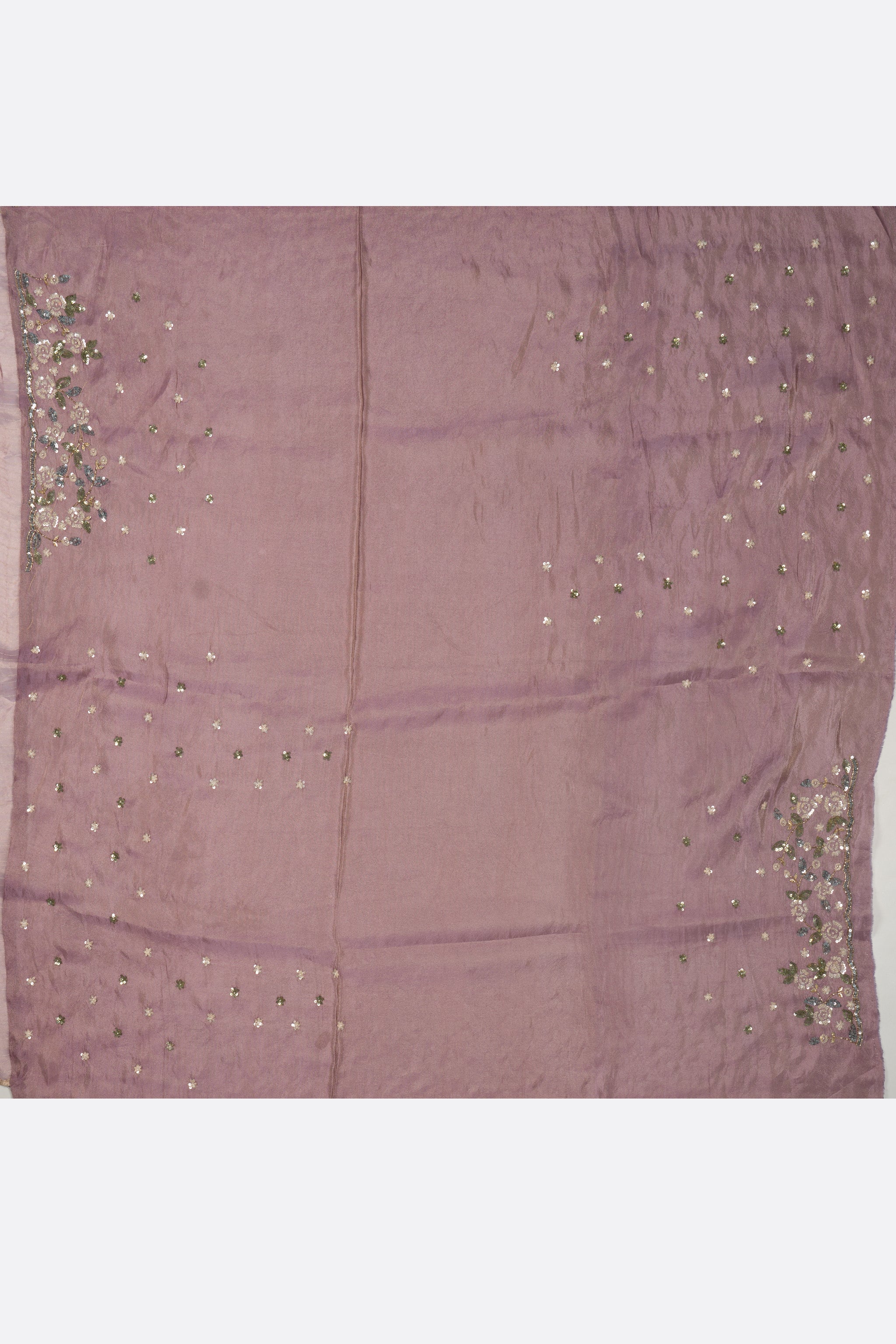 Mauve Pink Organza Saree F00894