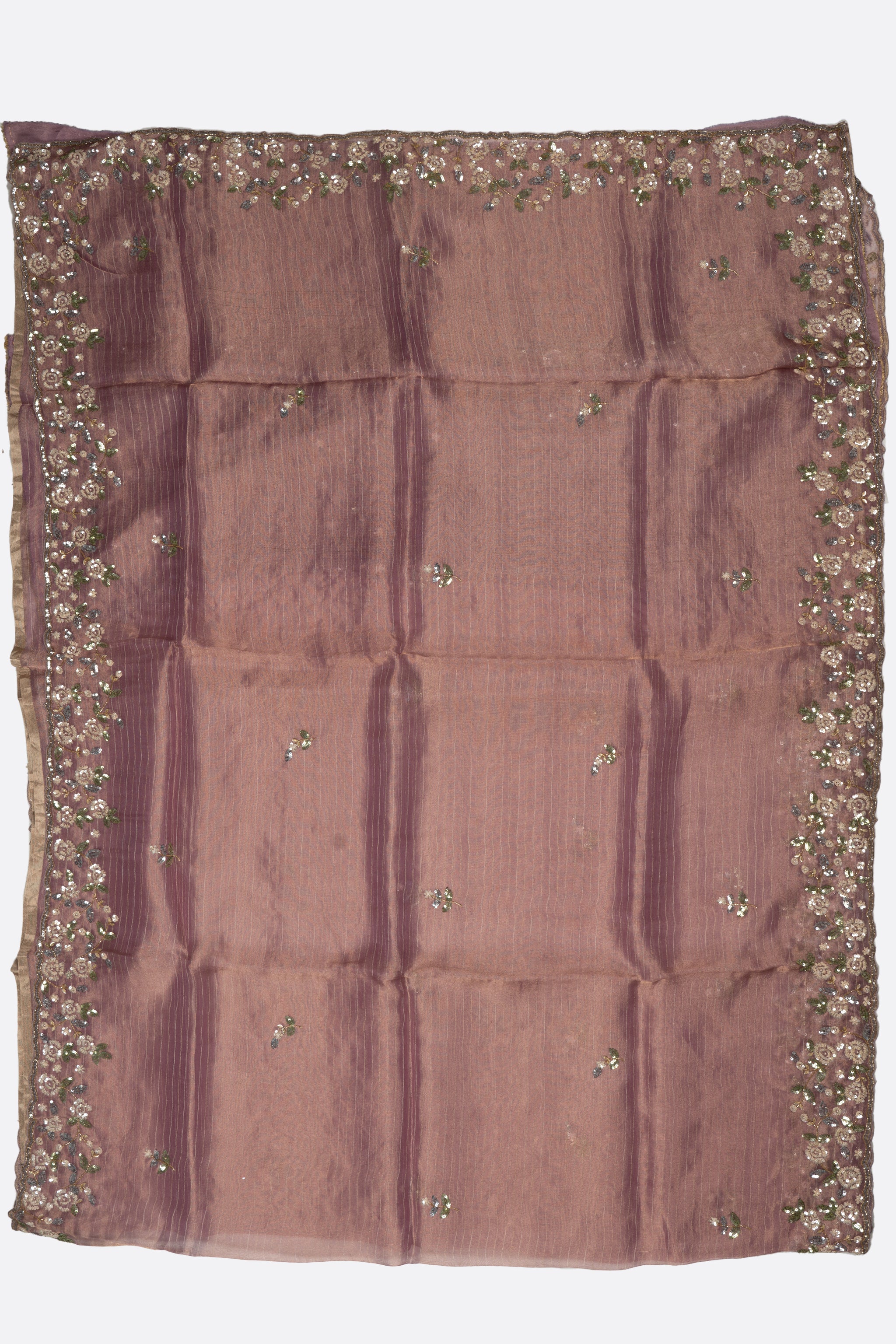Mauve Pink Organza Saree F00894
