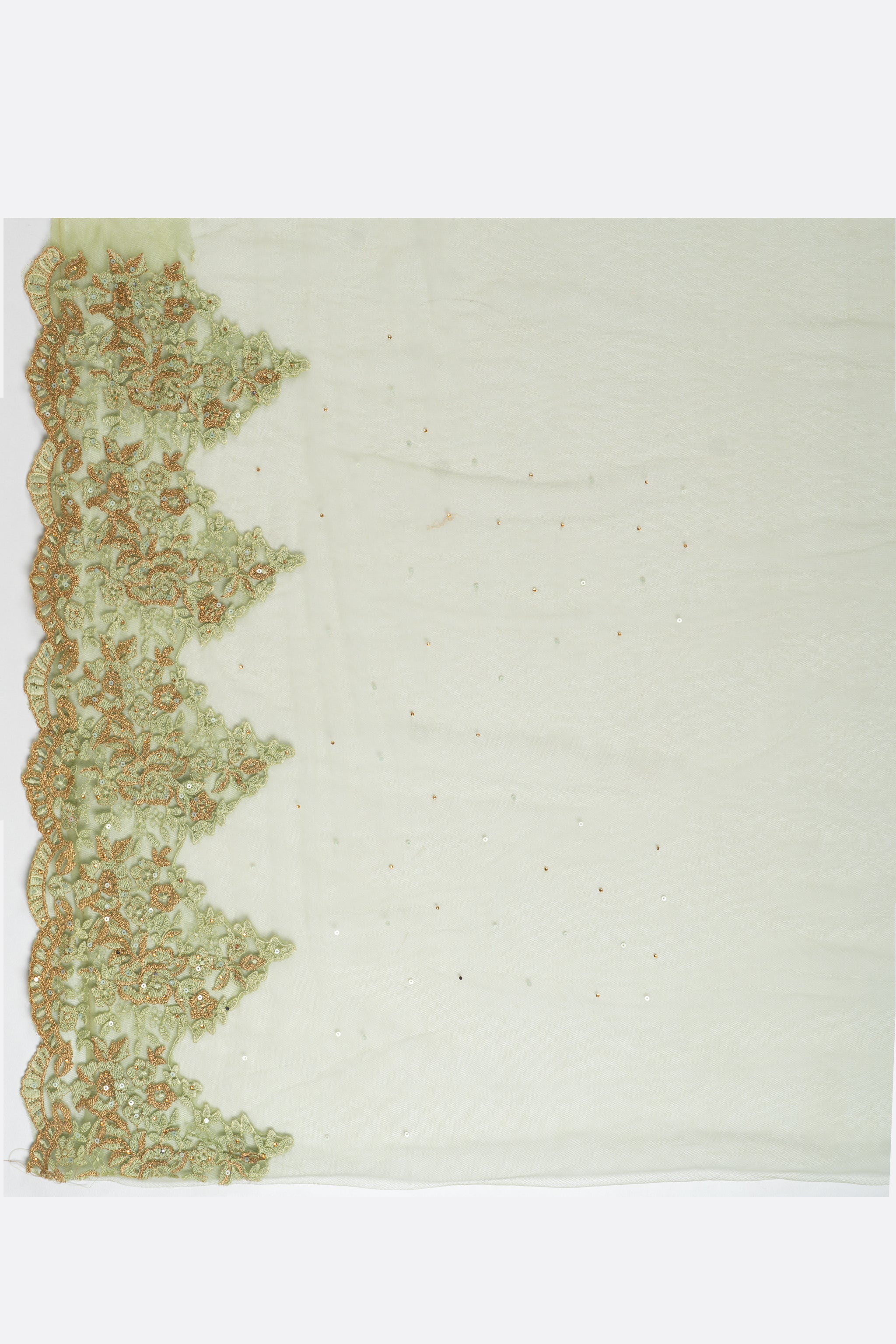 Green Embroidered Net Saree CS0178