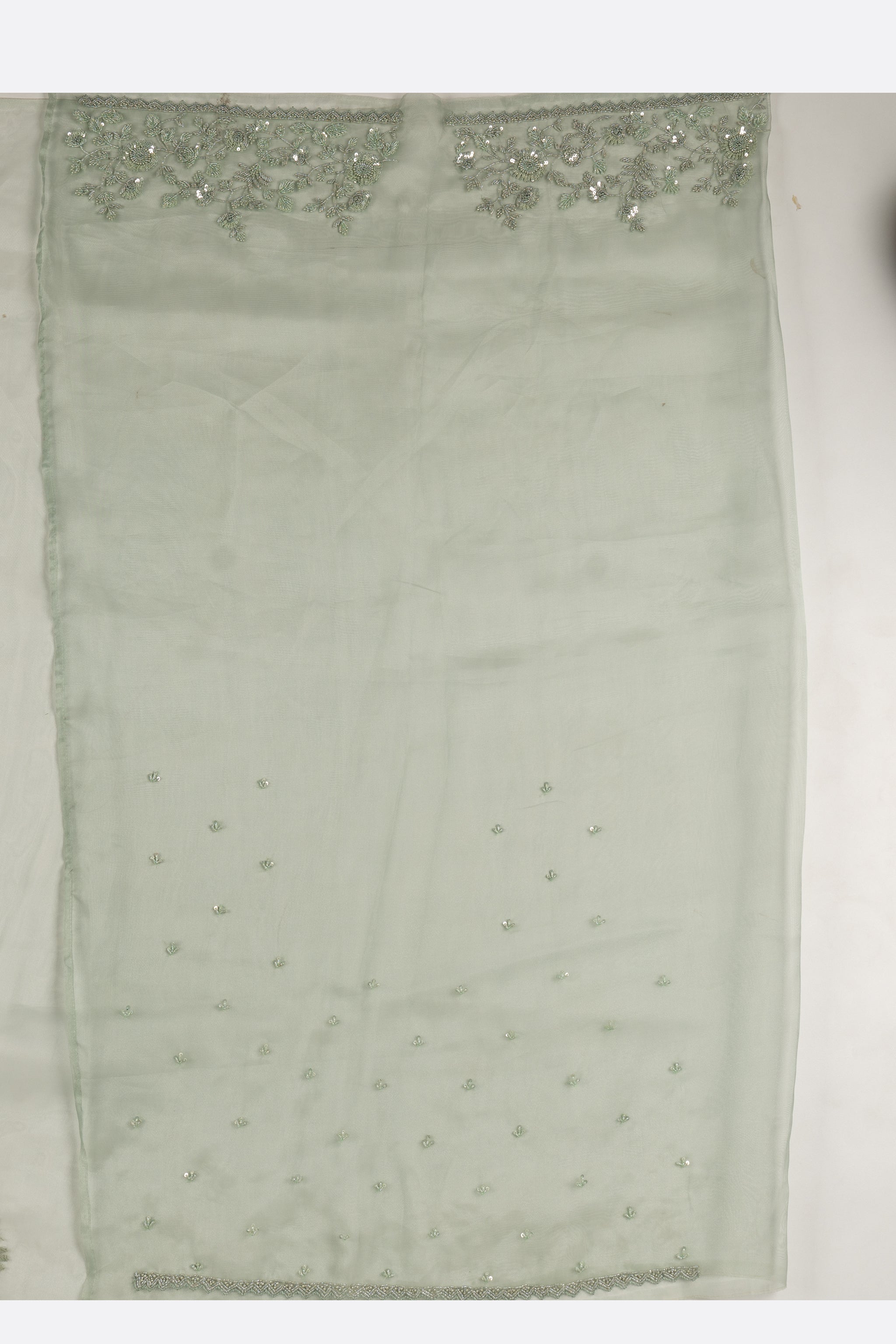 Green Embroidered Tissue Kora F01171