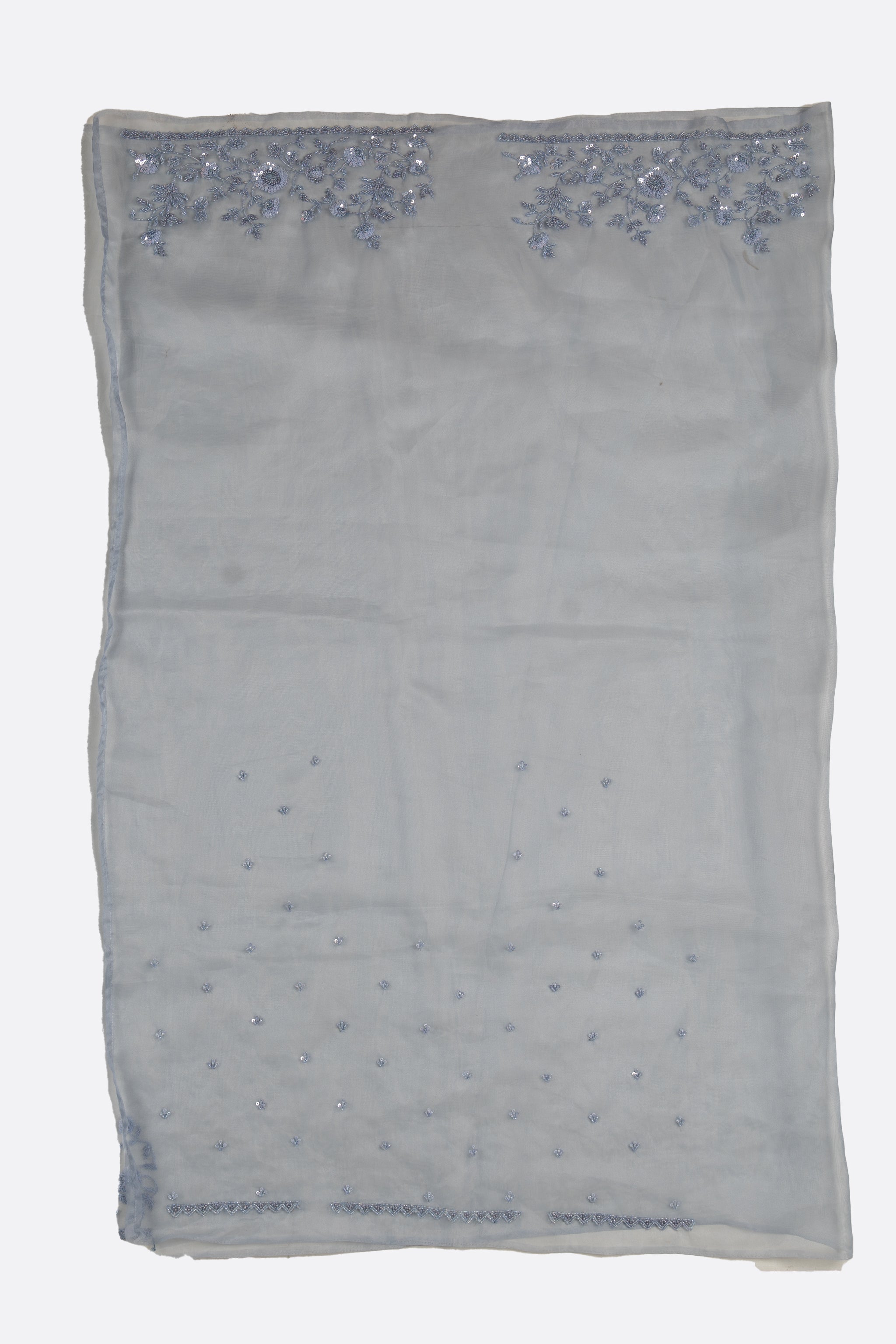 Grey Embroidered Tissue Kora F01171