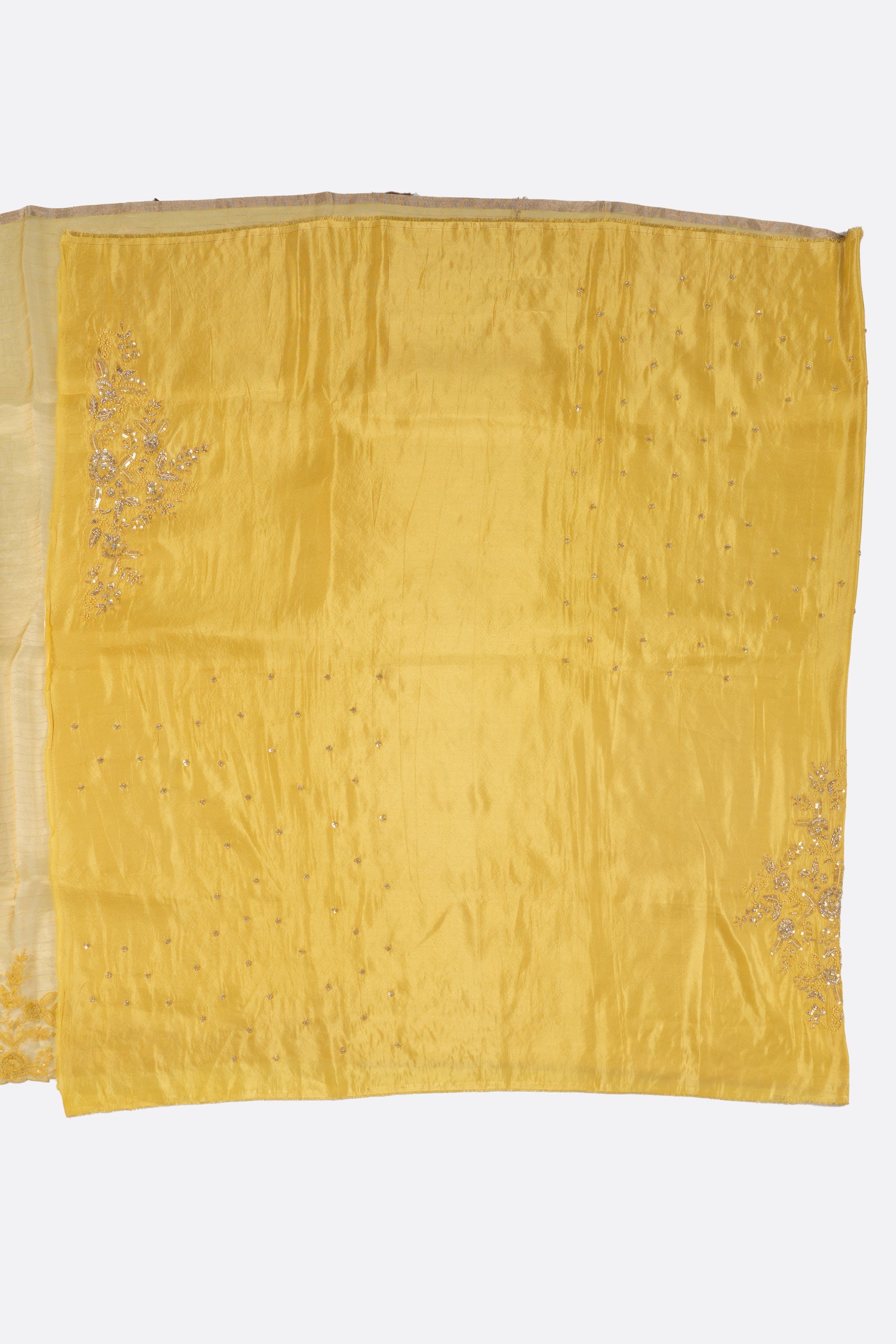 Yellow Embroidered Organza ES0076