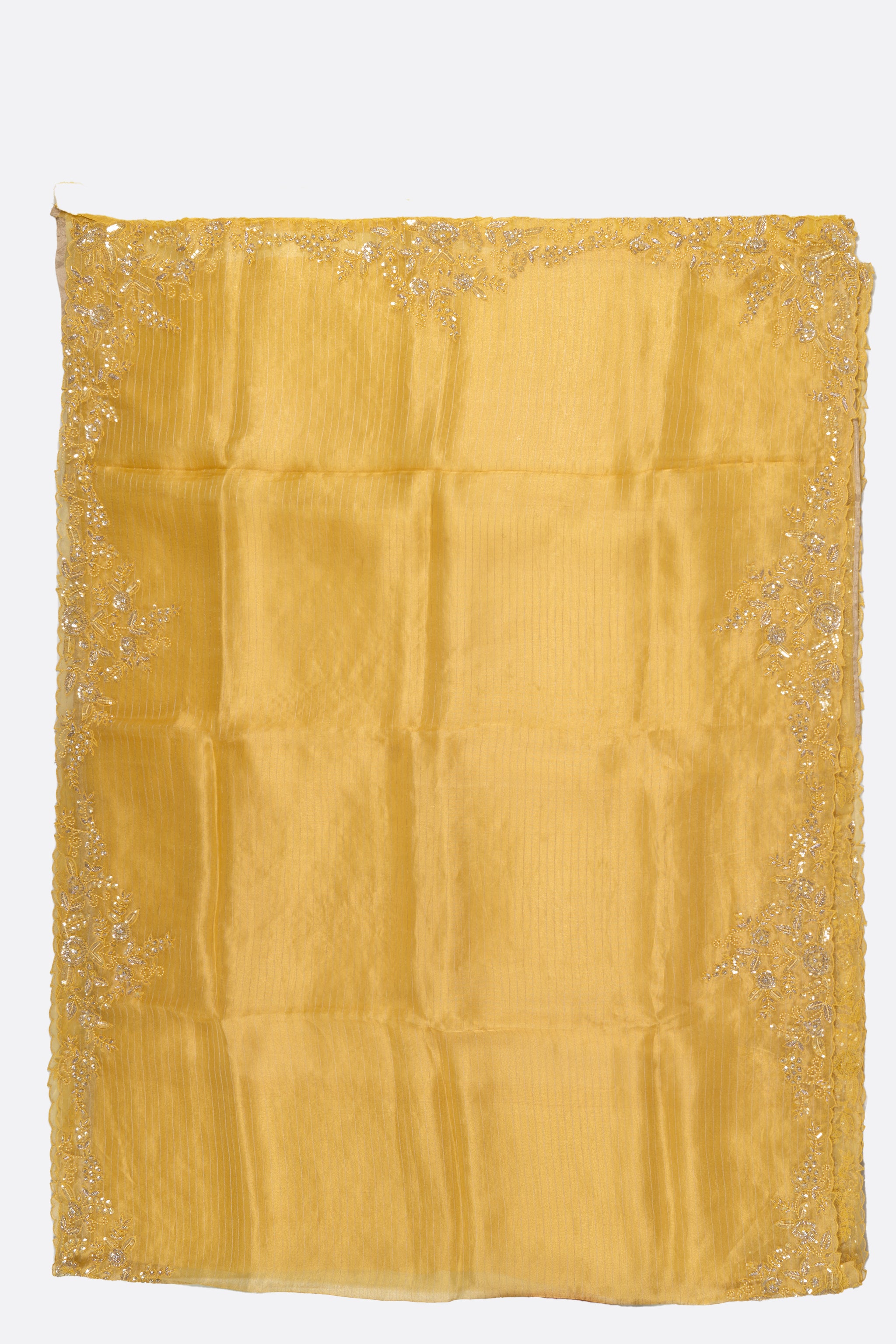 Yellow Embroidered Organza ES0076