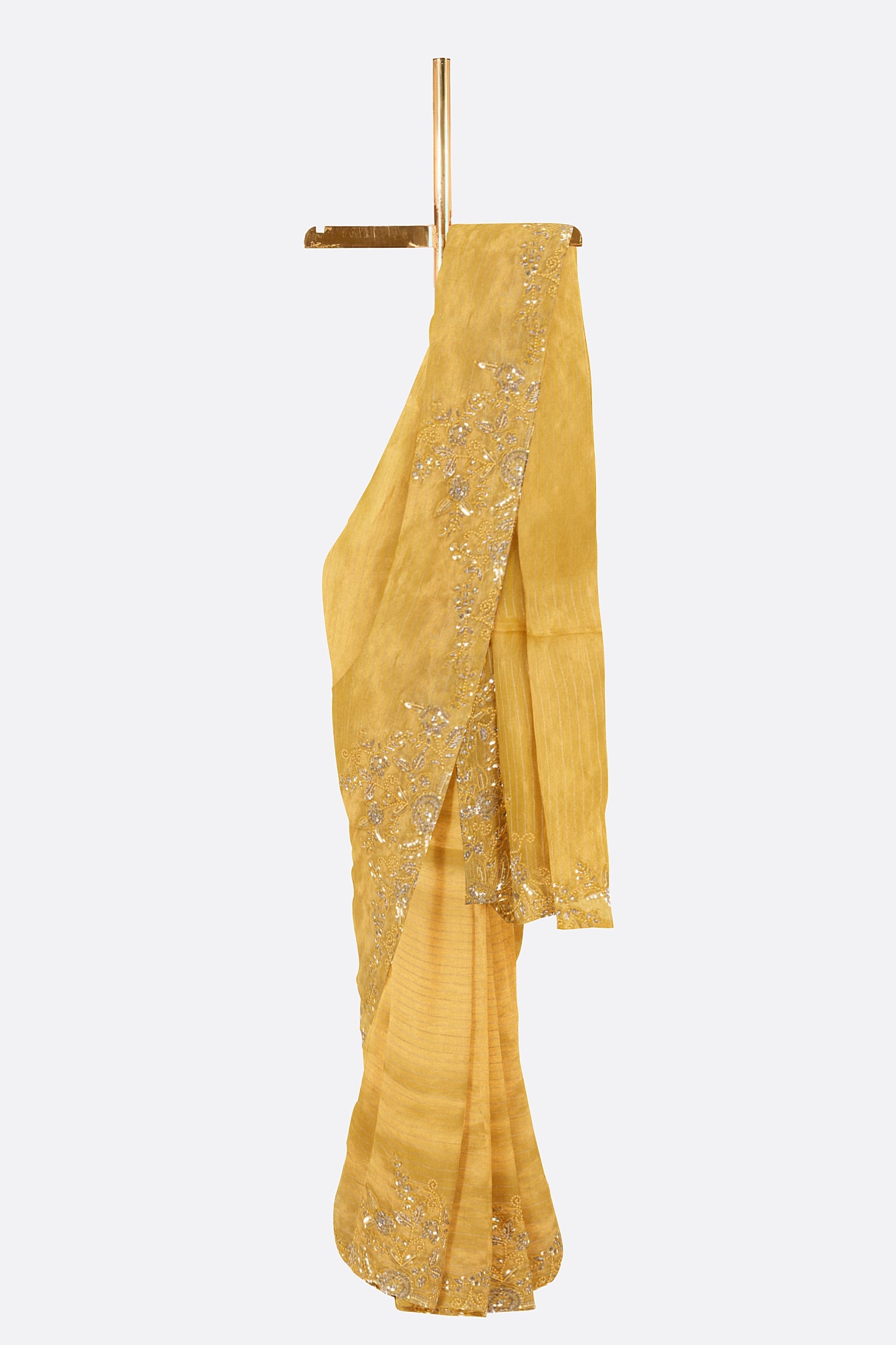 Yellow Embroidered Organza ES0076