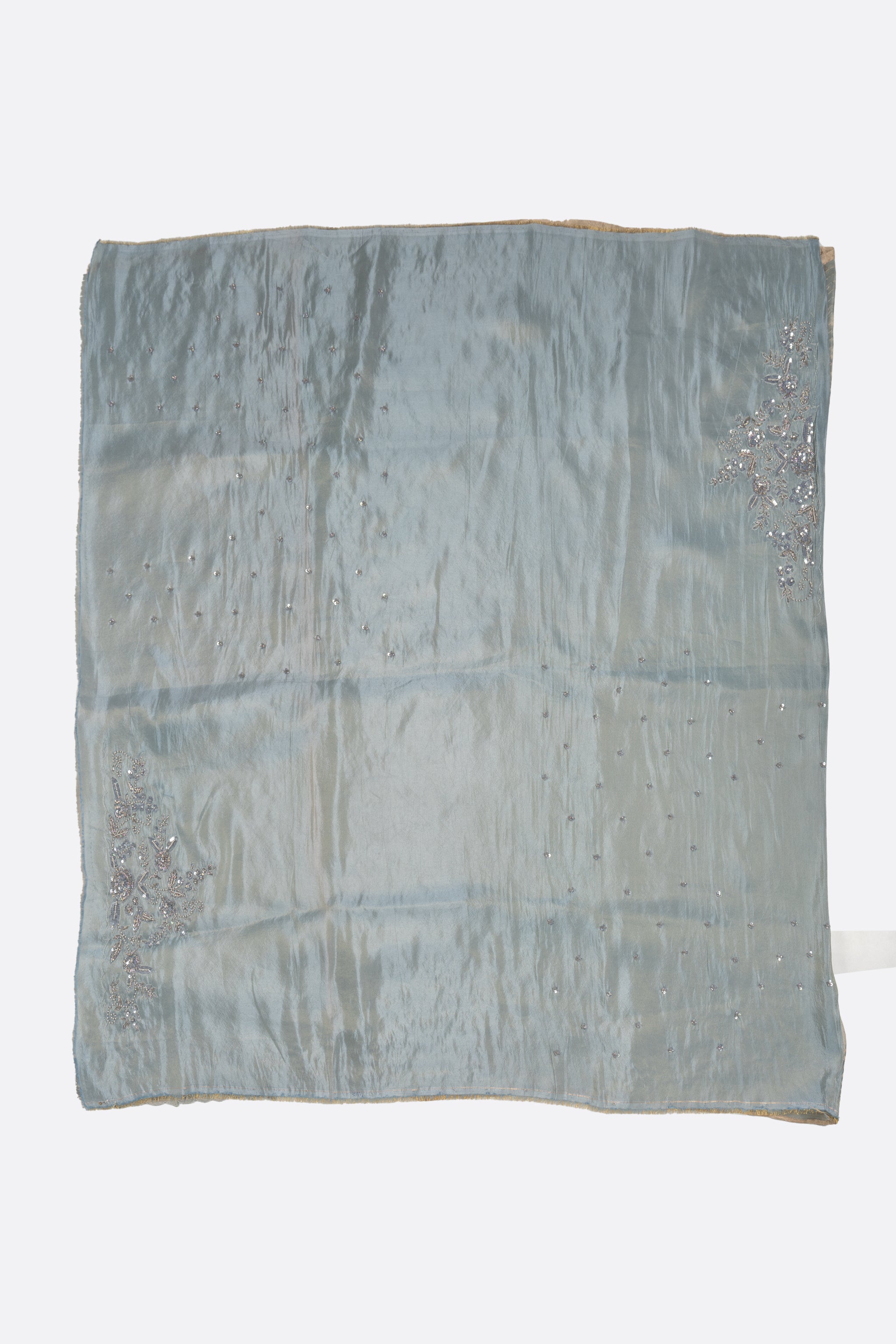 Grey Embroidered Organza Saree ES0076