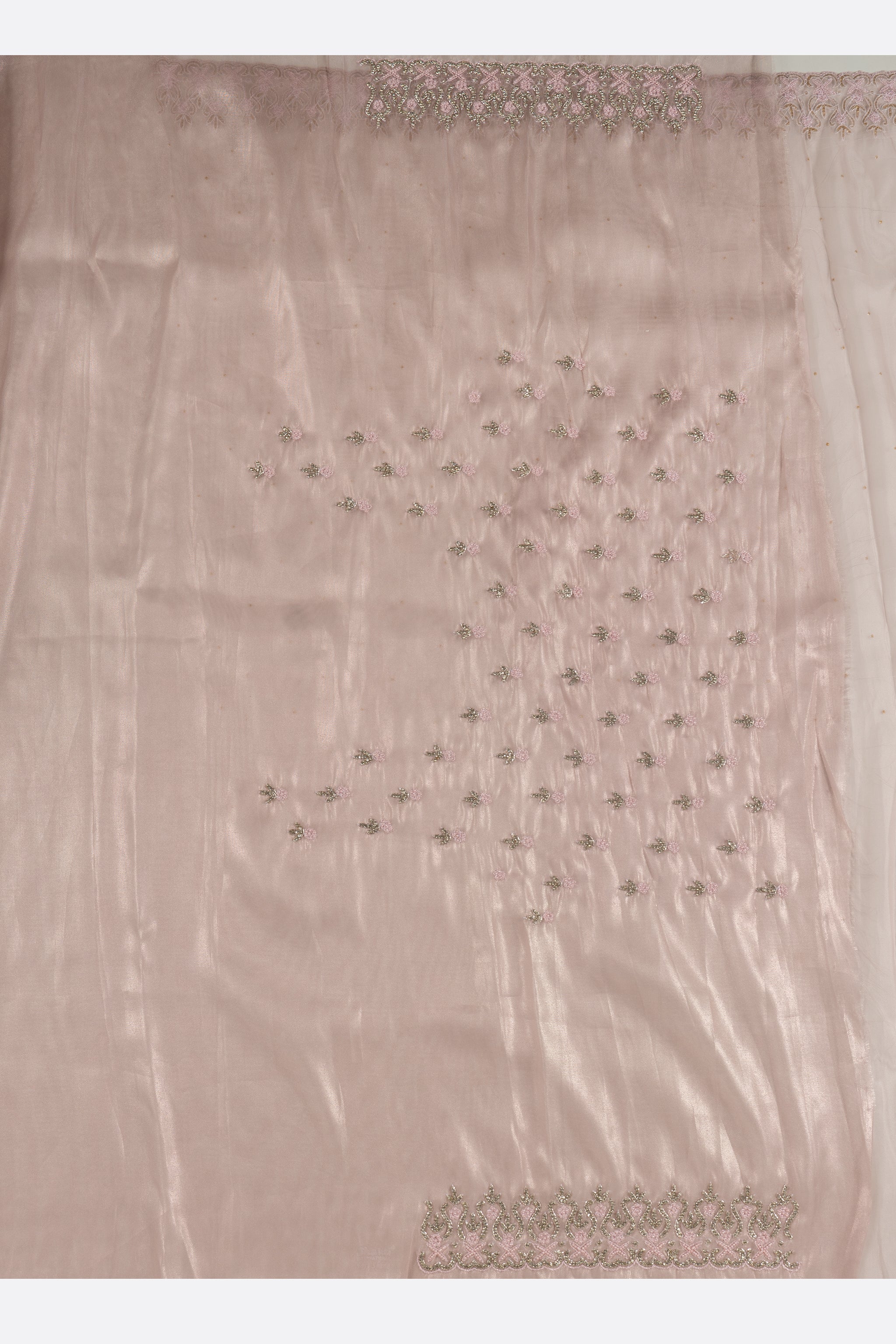 Mauve Pink Plain Tissue Kora Saree ES0240