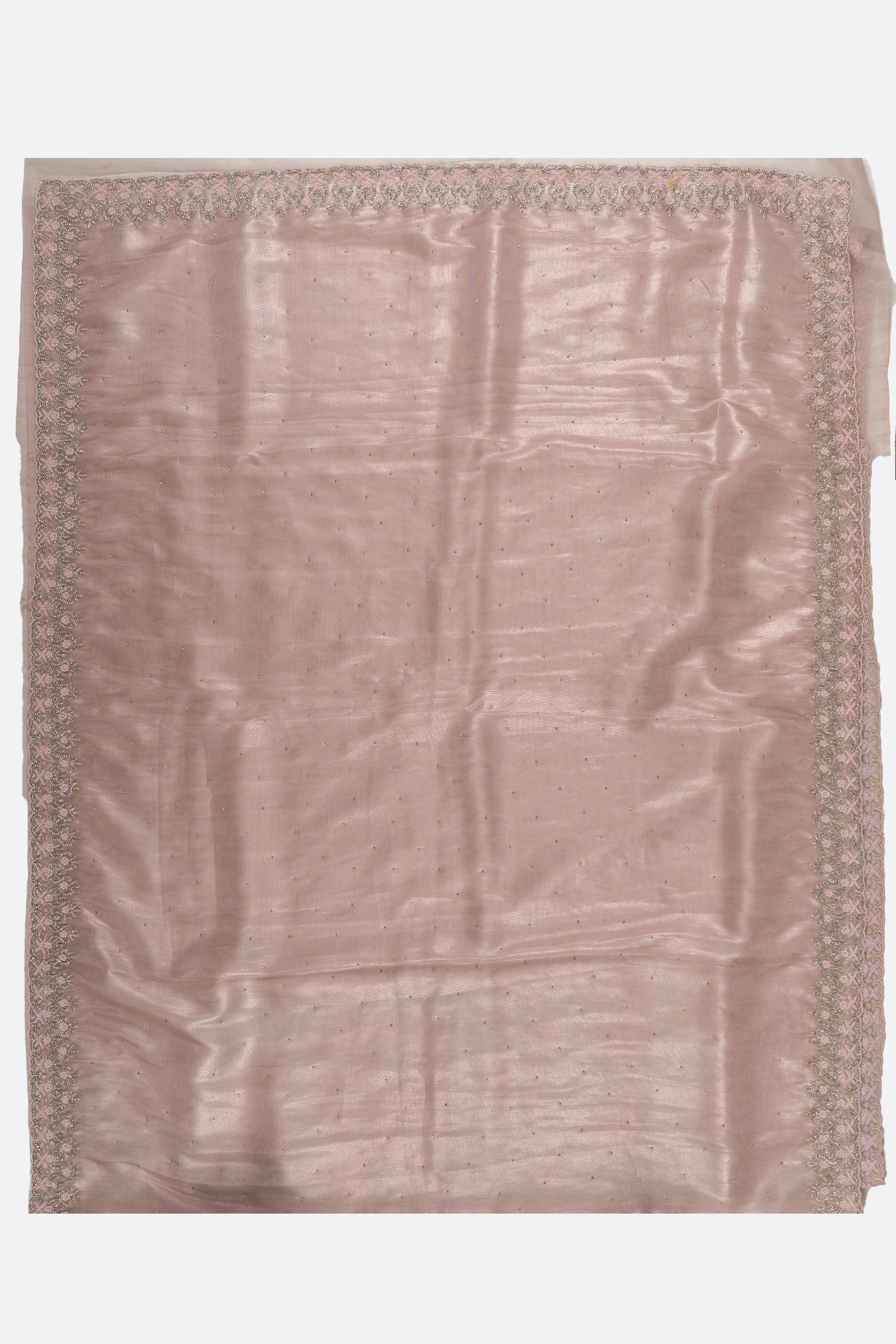 Mauve Pink Plain Tissue Kora Saree ES0240