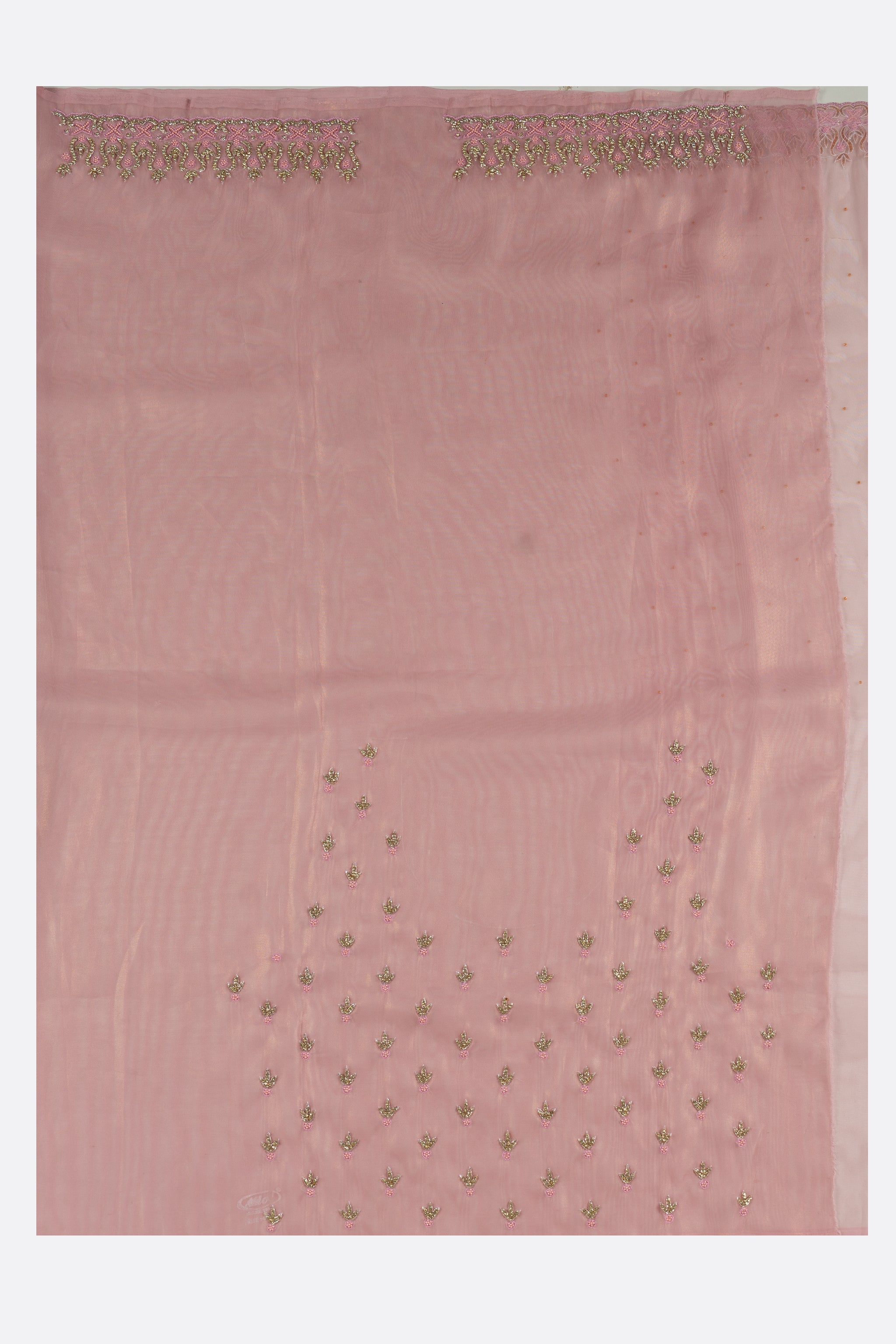Pink Plain Tissue Kora Saree ES0240