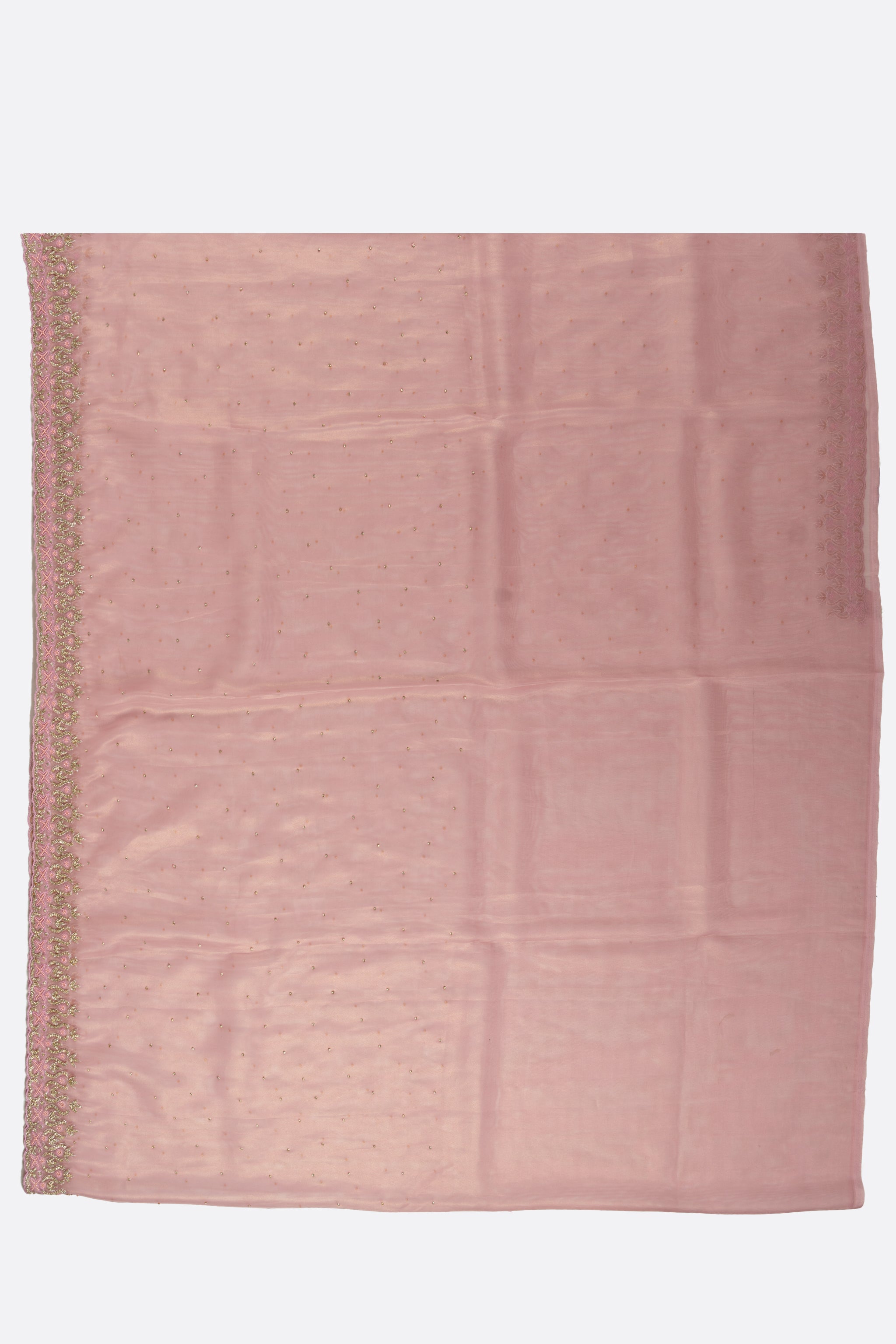 Pink Plain Tissue Kora Saree ES0240