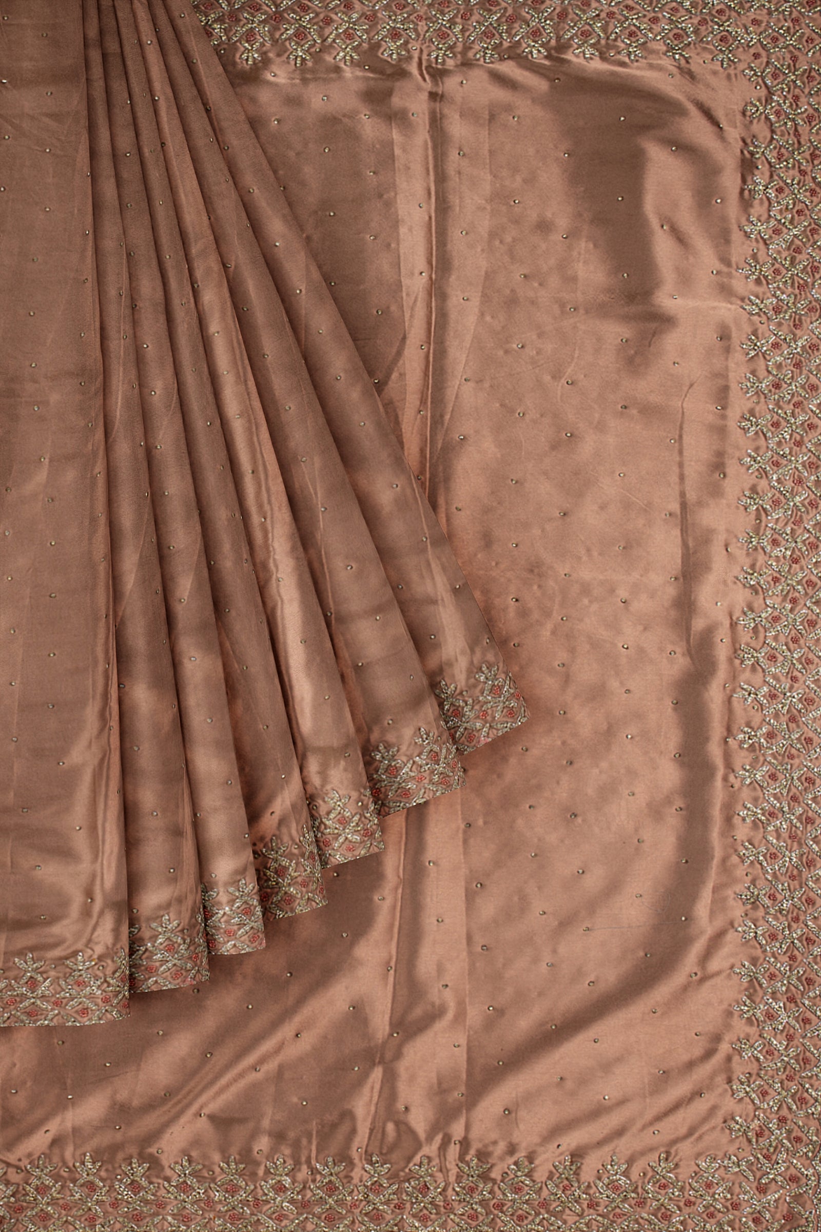 Chocolate Brown Plain Satin ES0334