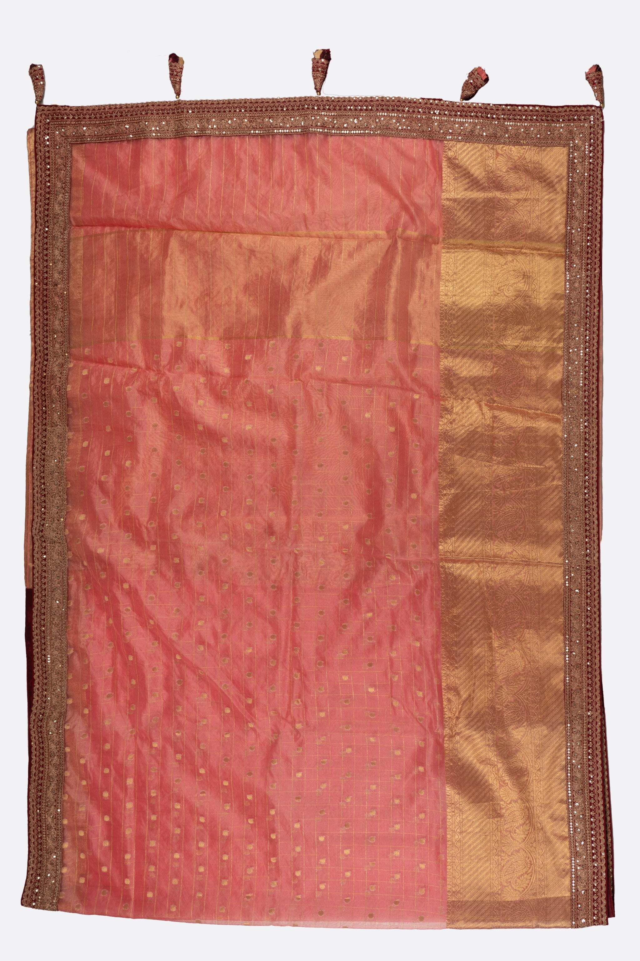 Pink Woven Kora Saree ES0286