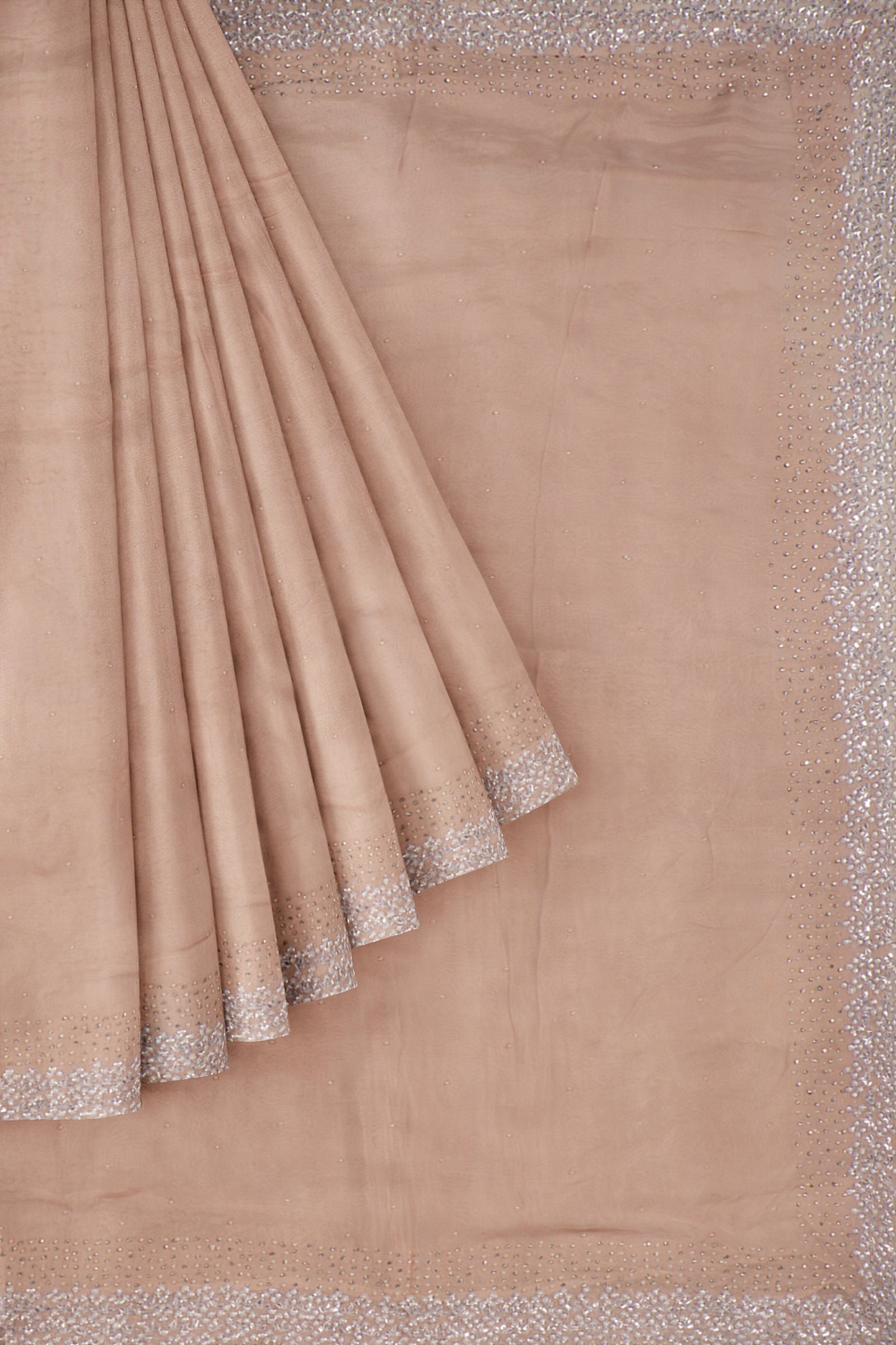 Beige Plain Kora Saree ES0218
