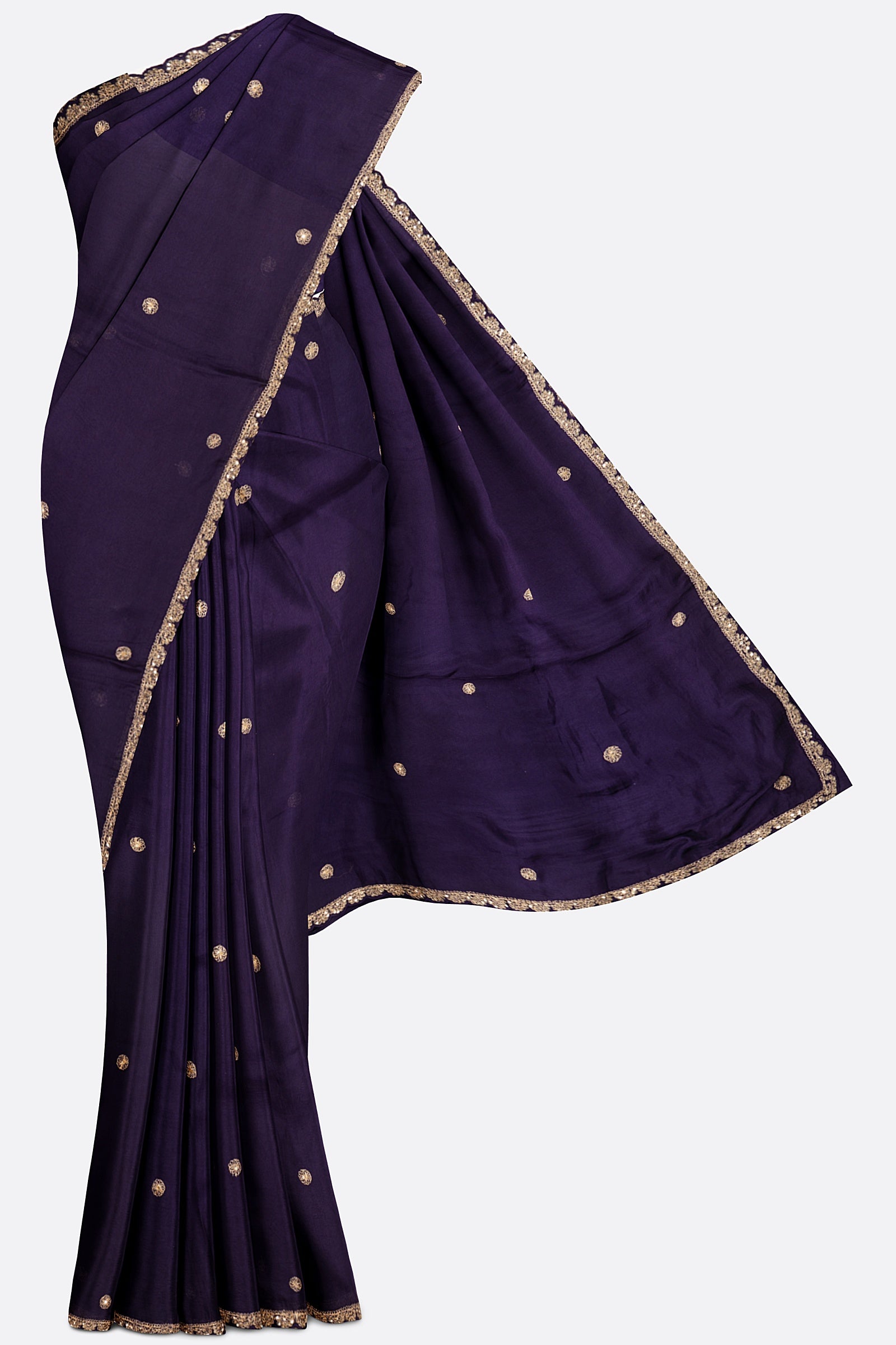 Violet Plain Kora Saree F01075