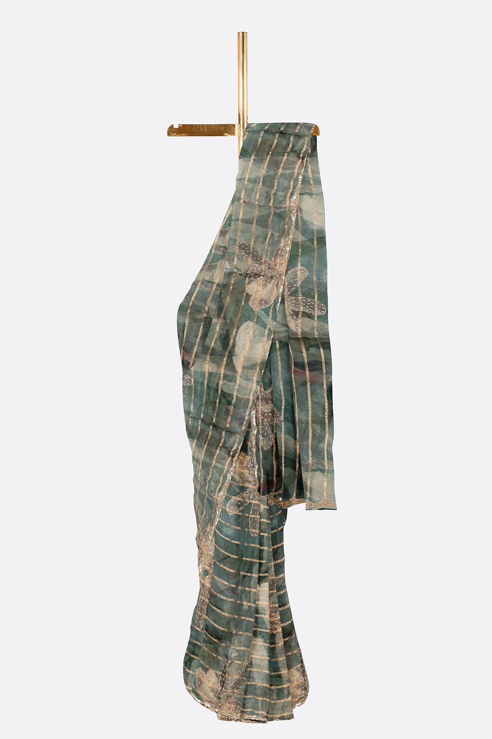 Green Woven Georgette Silk Saree F01005