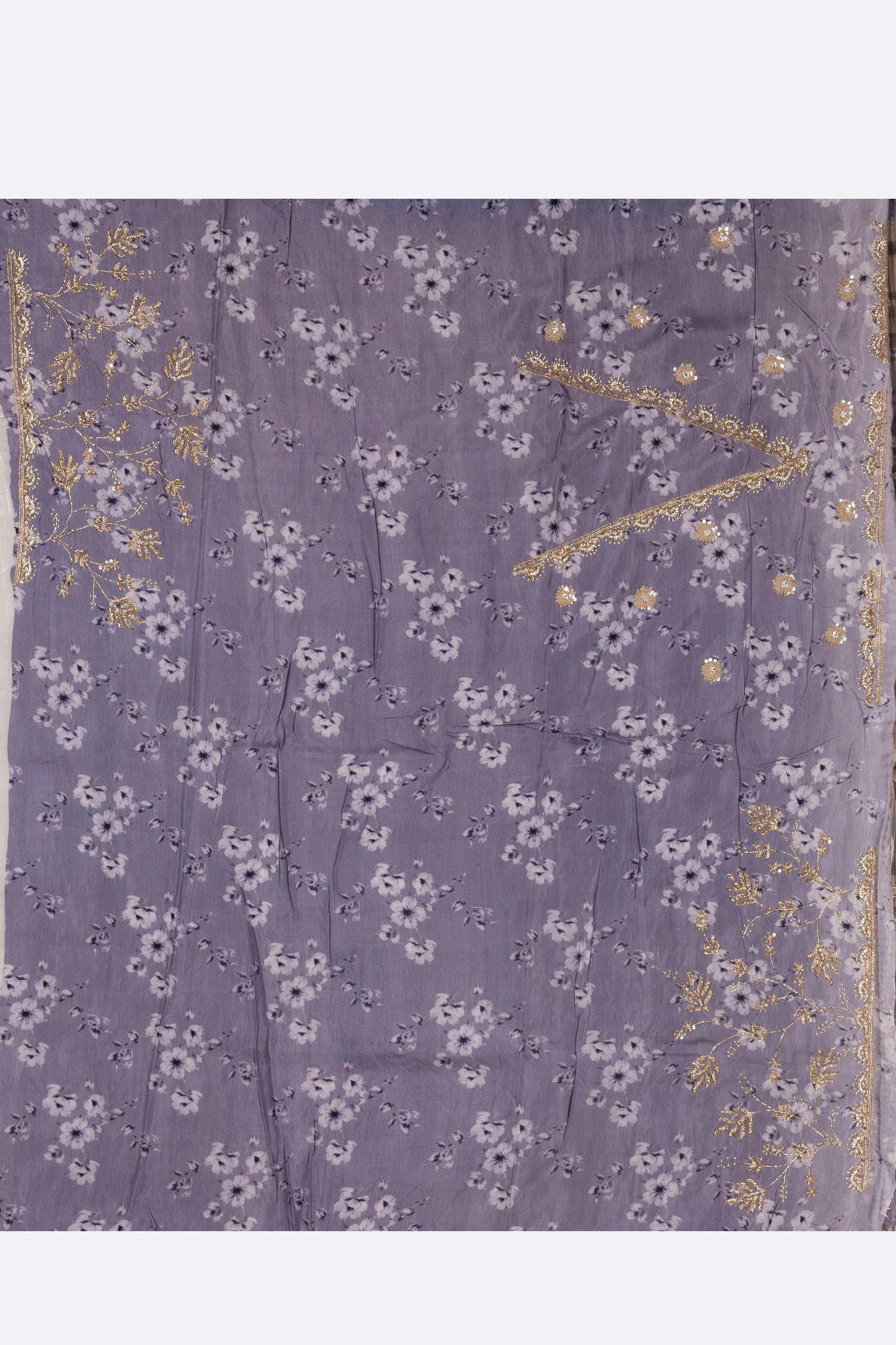 Violet Embellished Georgette Silk Saree F01004