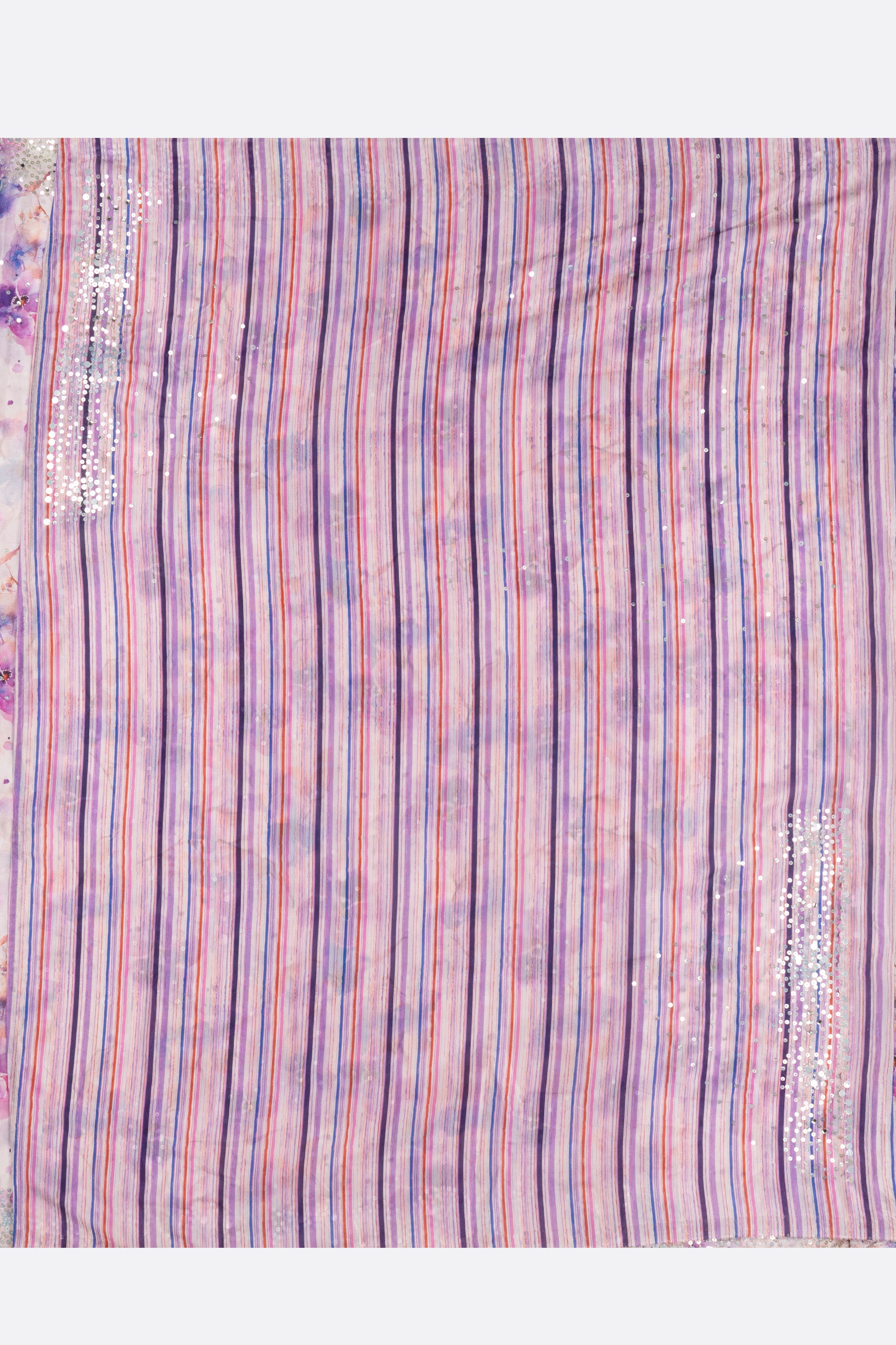 Violet Printed Satin Saree F00183