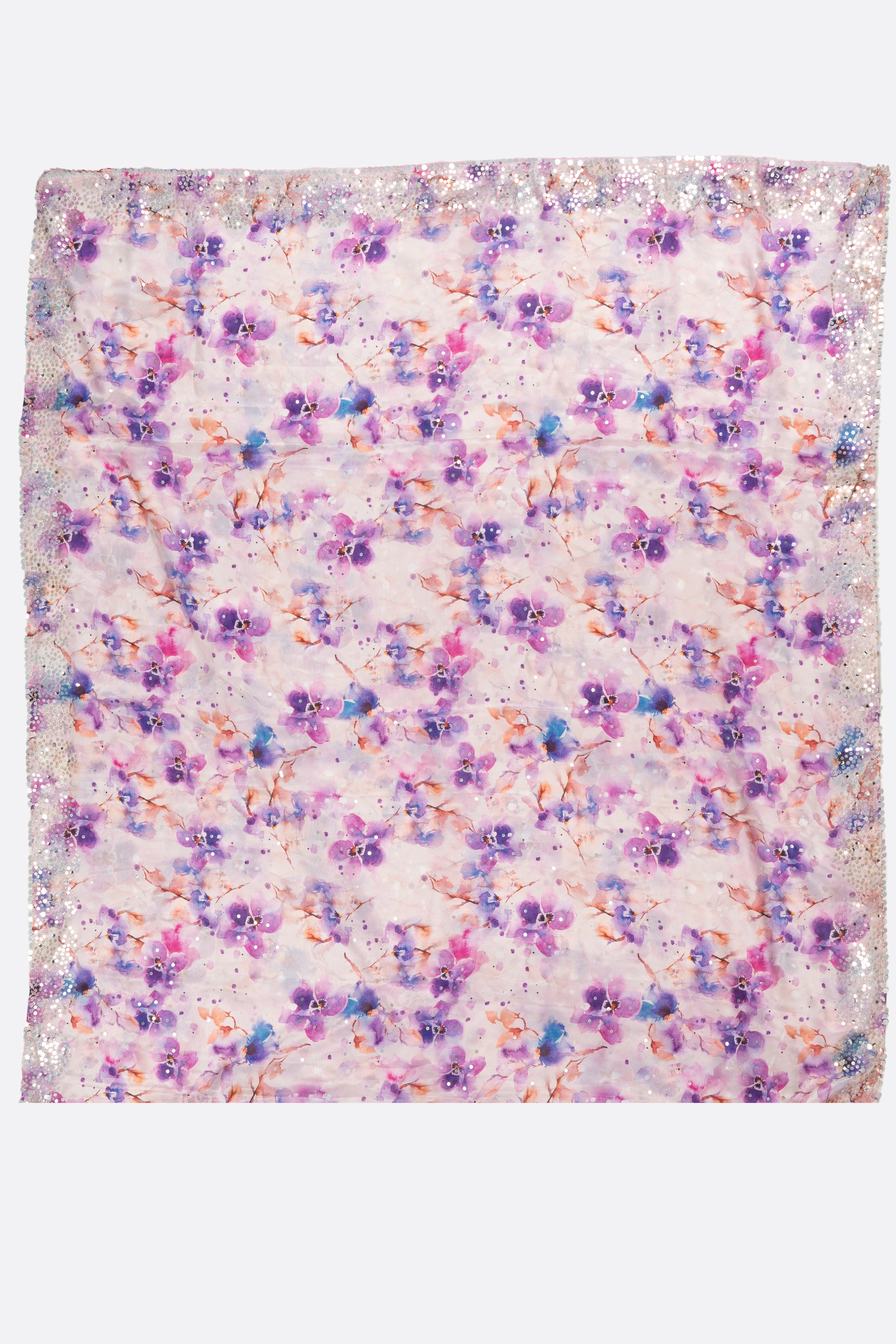 Violet Printed Satin Saree F00183