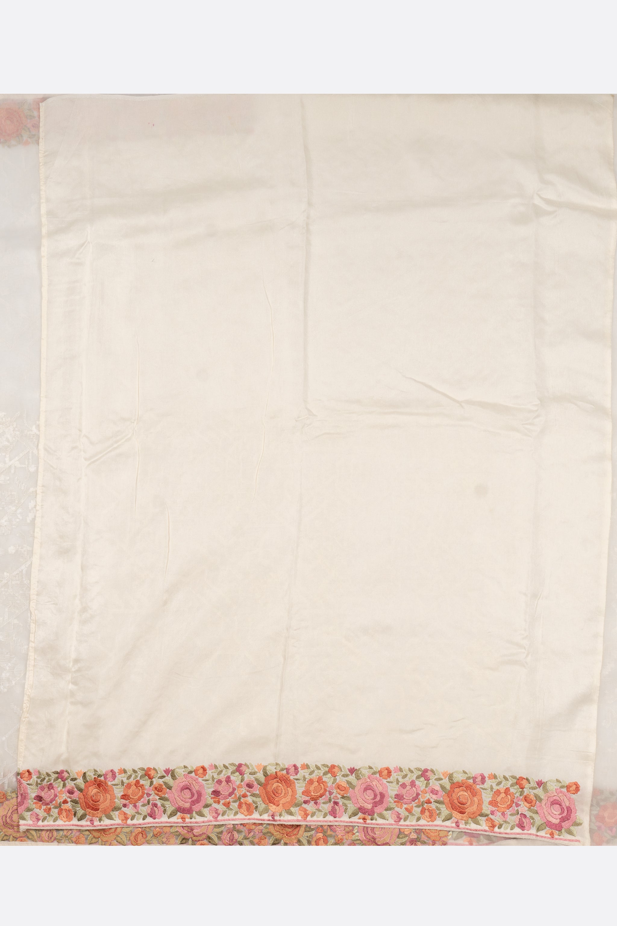 White Embroidered Kora Saree F00896