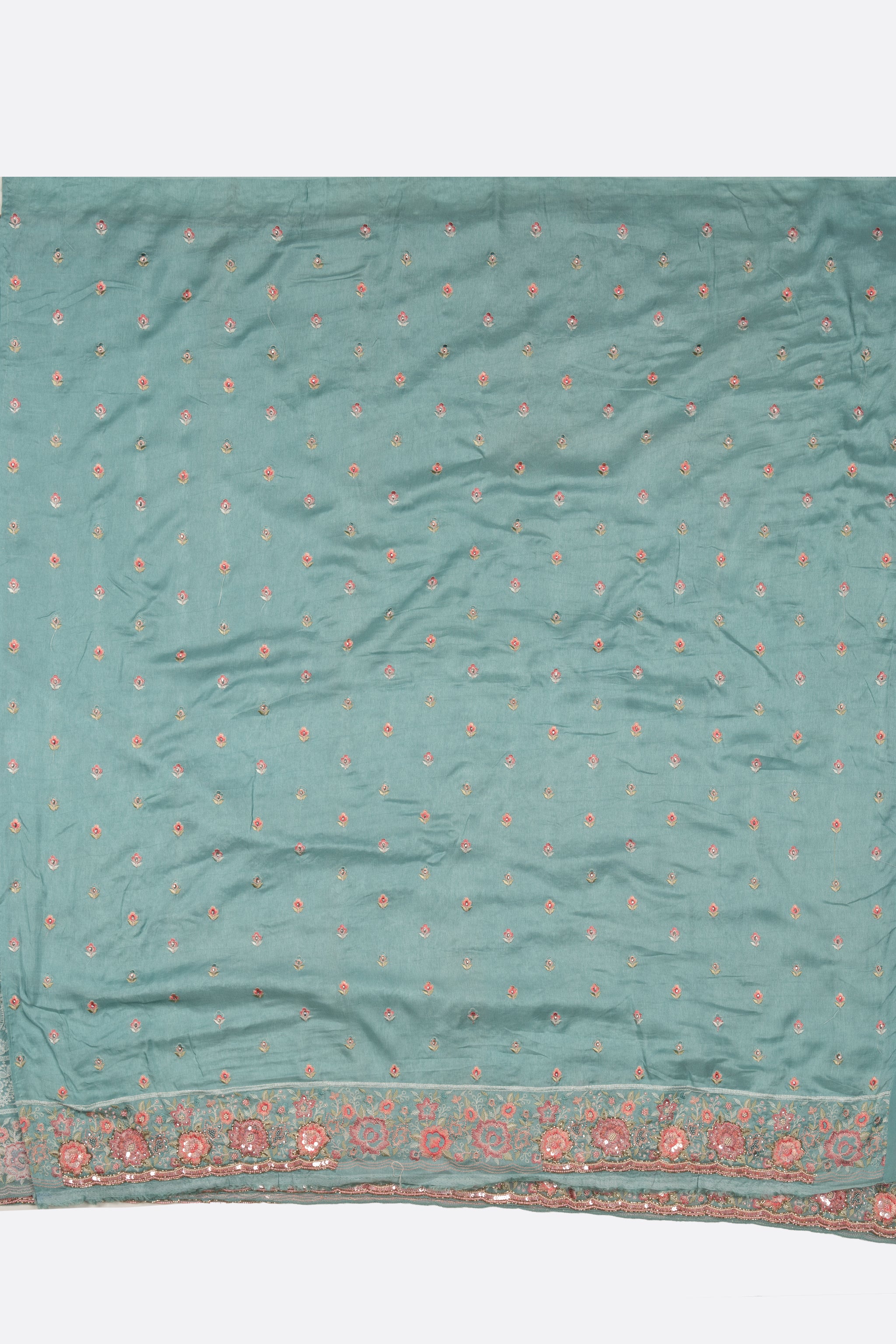 Blue Embellished Georgette Saree F00897