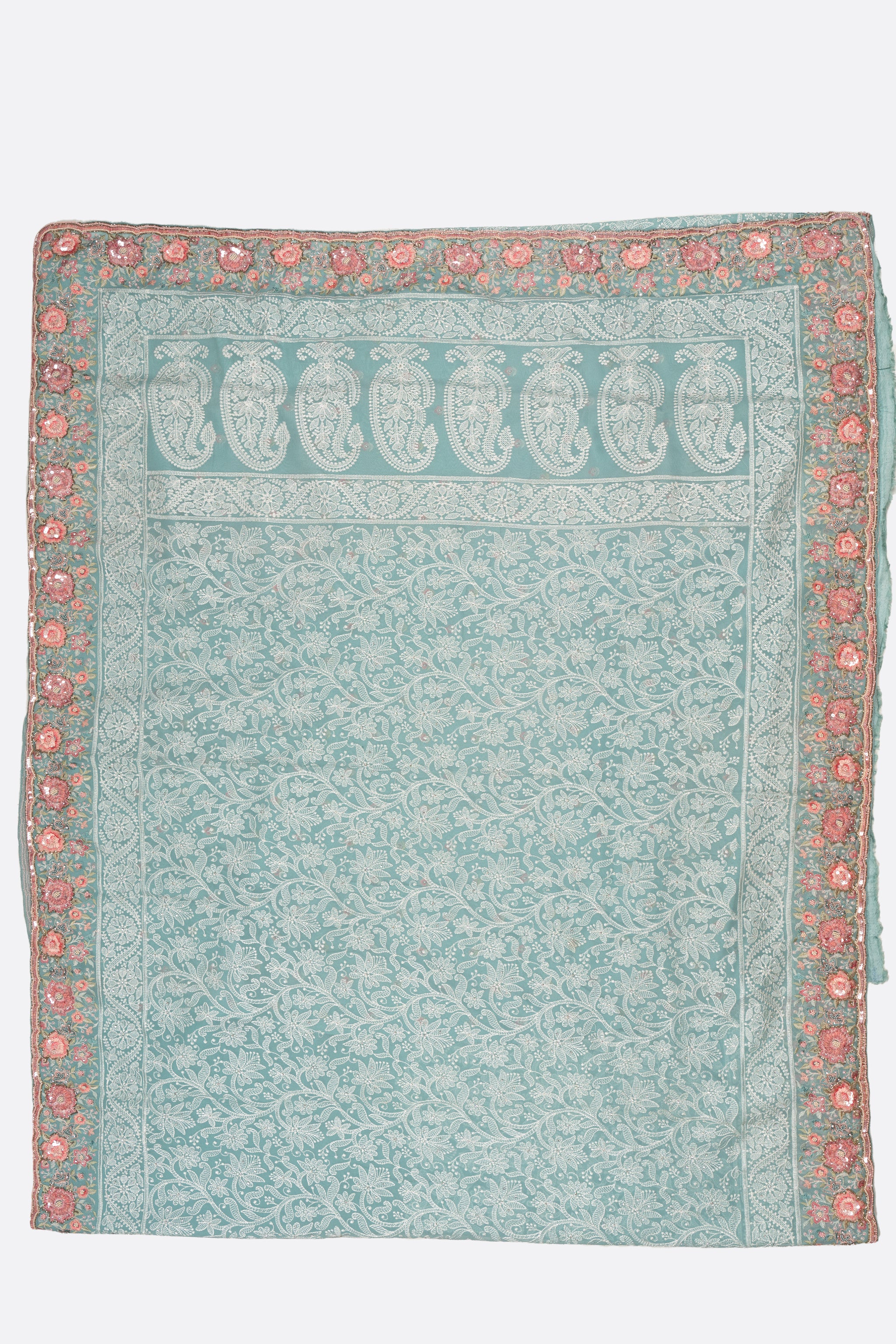 Blue Embellished Georgette Saree F00897