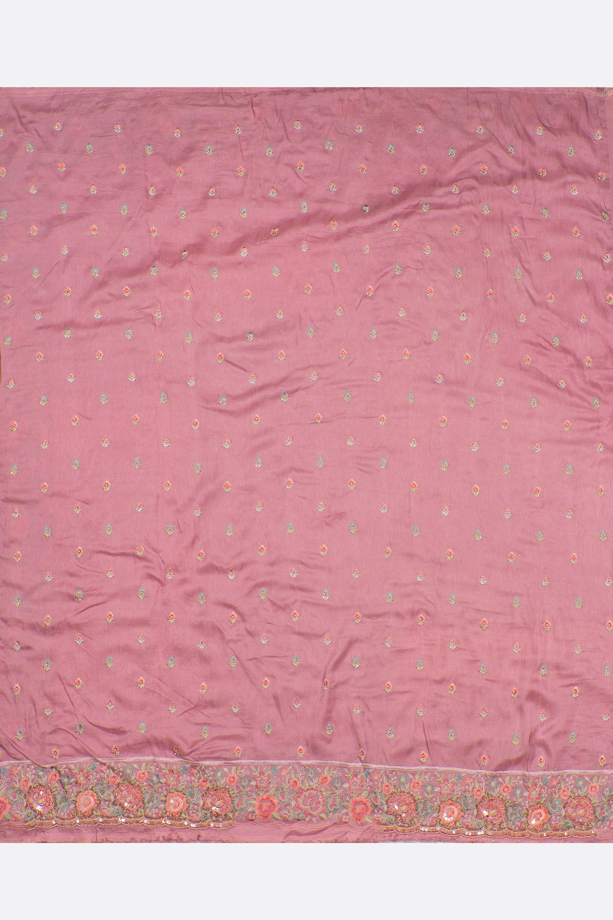 Pink Embellished Georgette Saree F00897