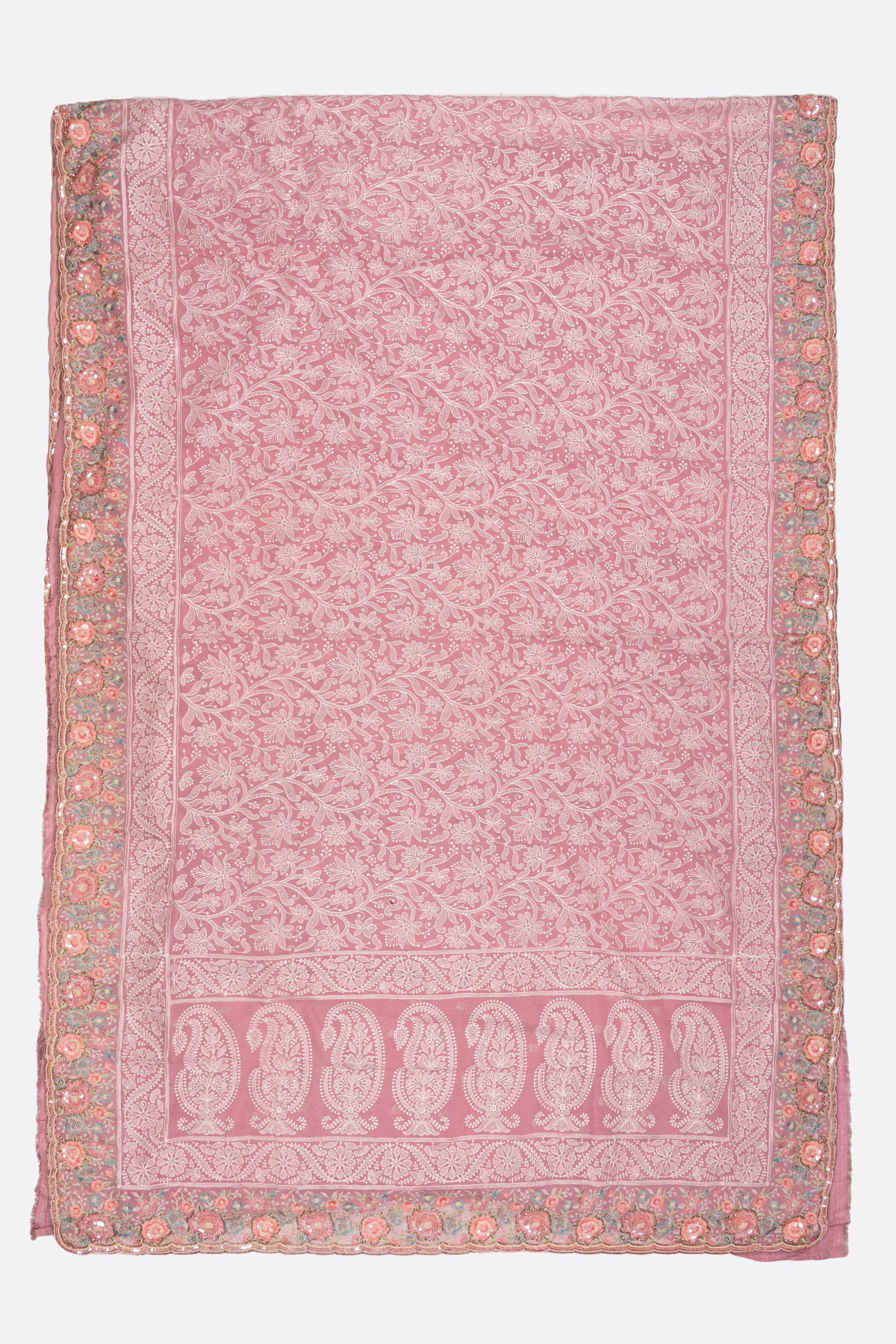 Pink Embellished Georgette Saree F00897