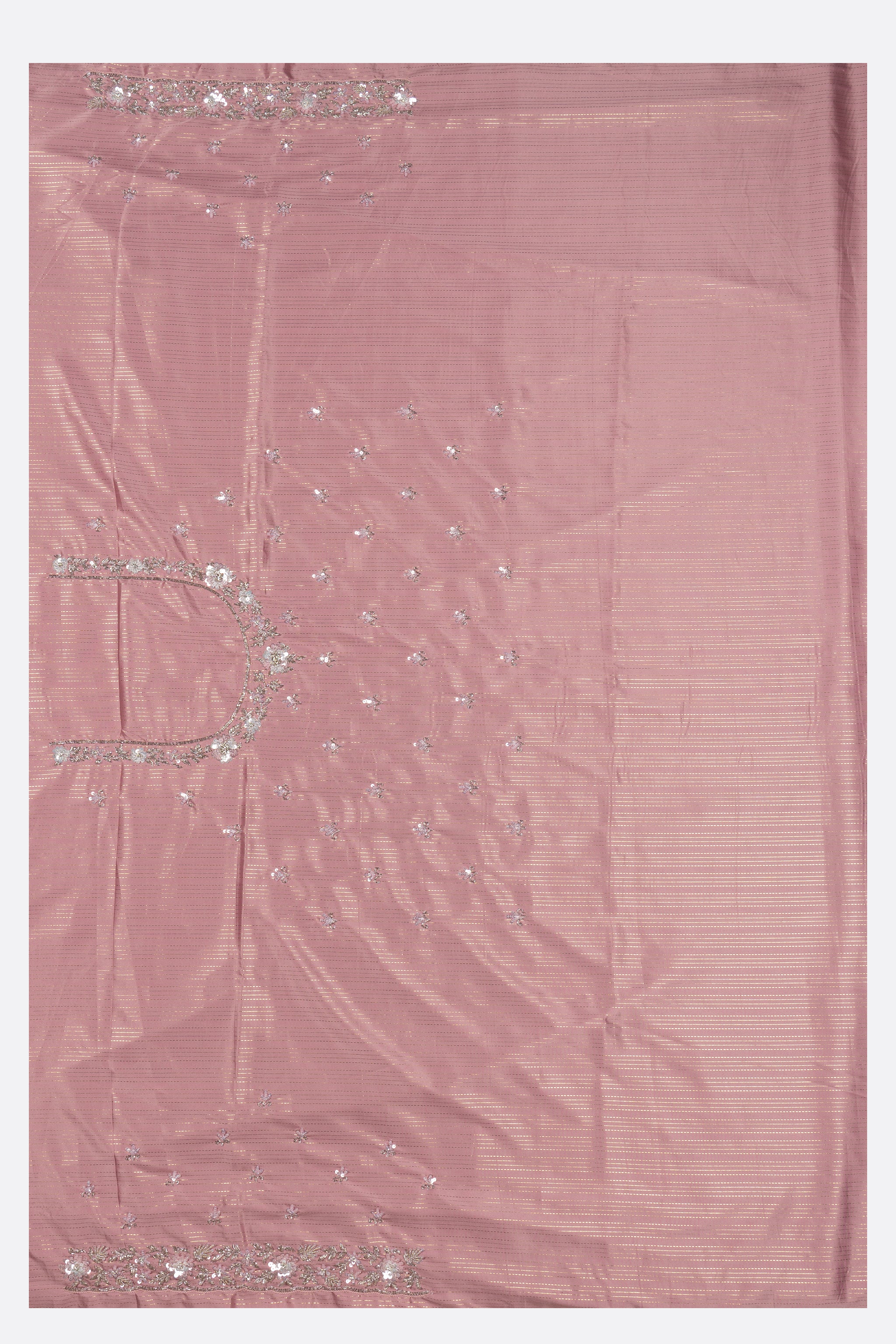 Pink Embellished Satin Saree F00841