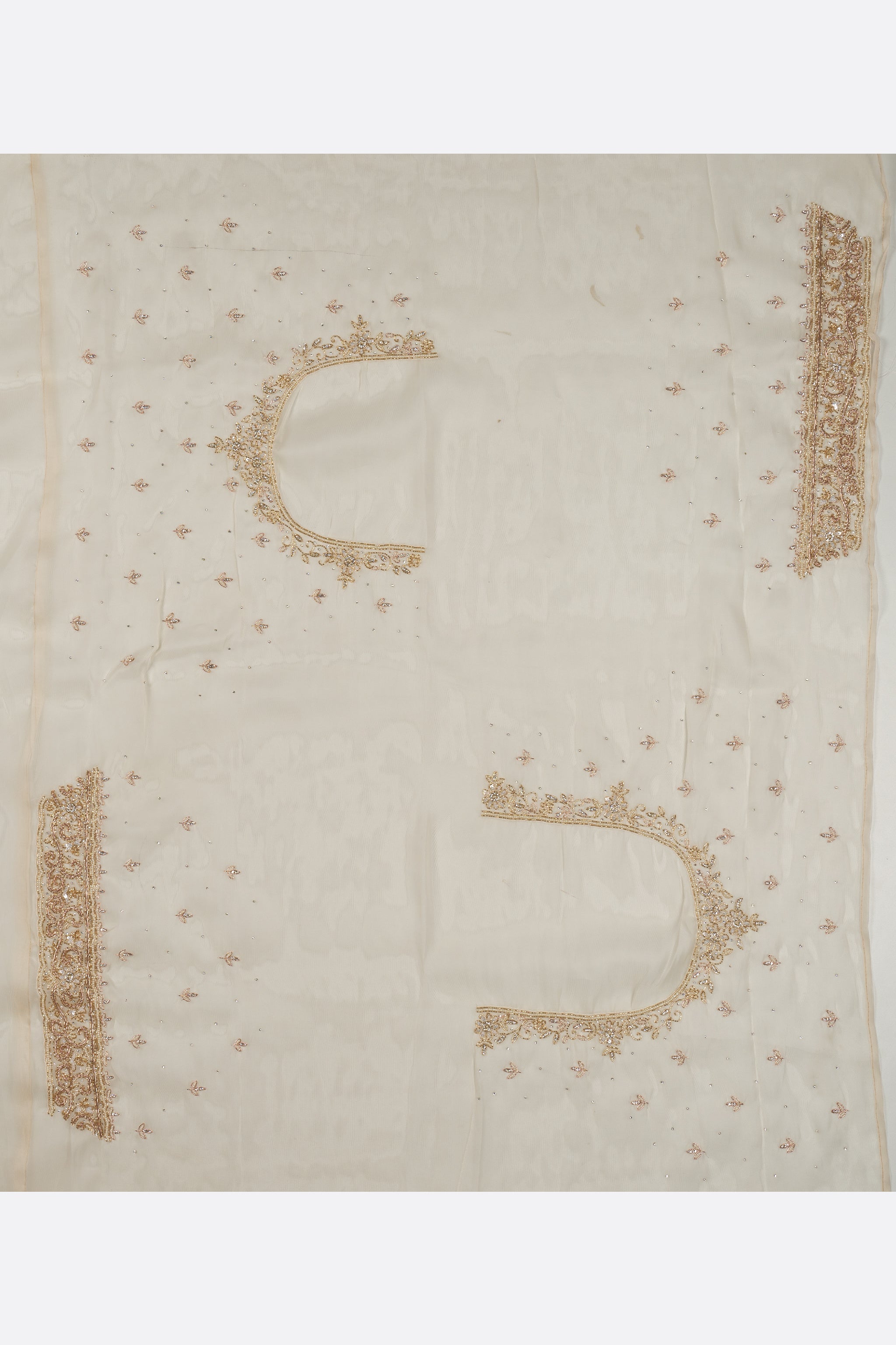 White Embellished Organza Saree F00803