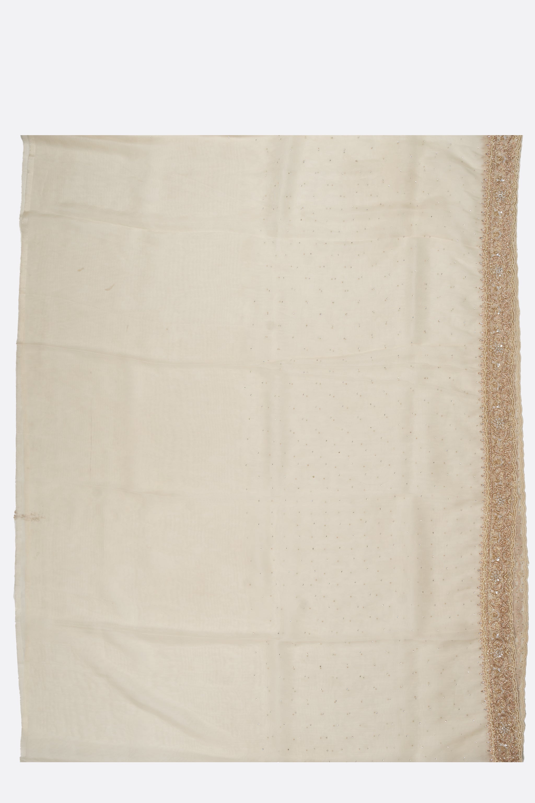 White Embellished Organza Saree F00803