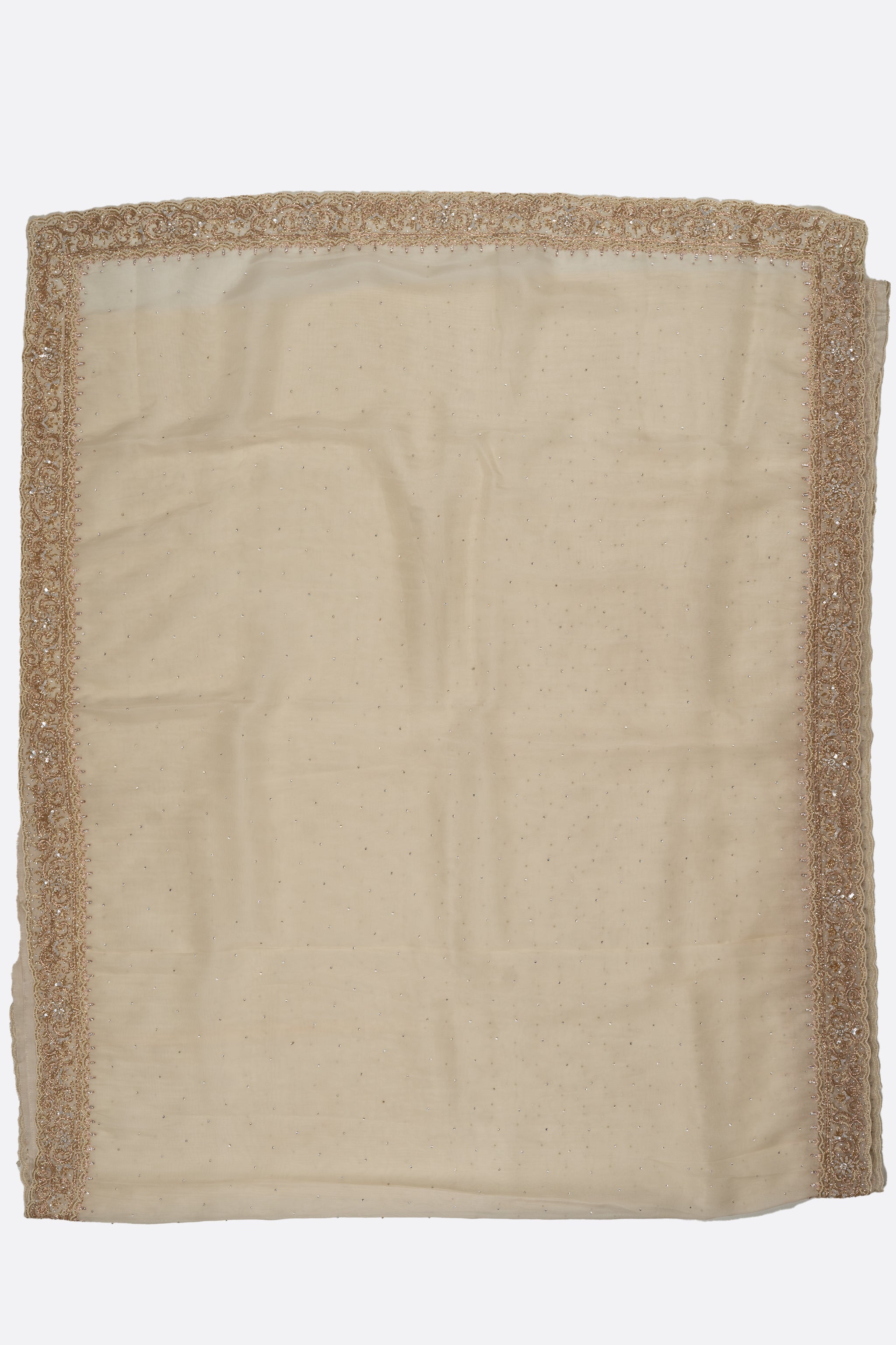 White Embellished Organza Saree F00803