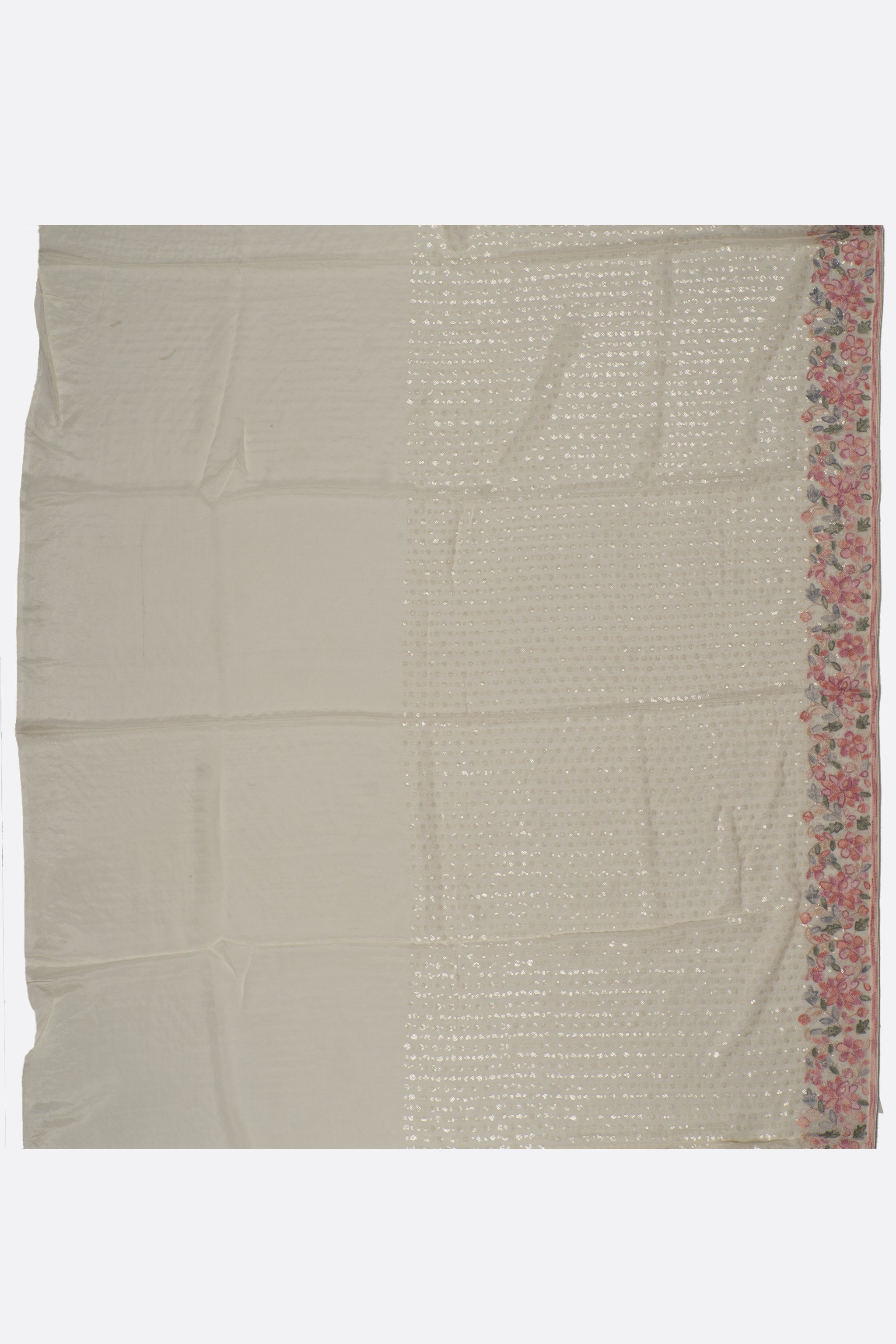 White Embellished Georgette Saree F00895