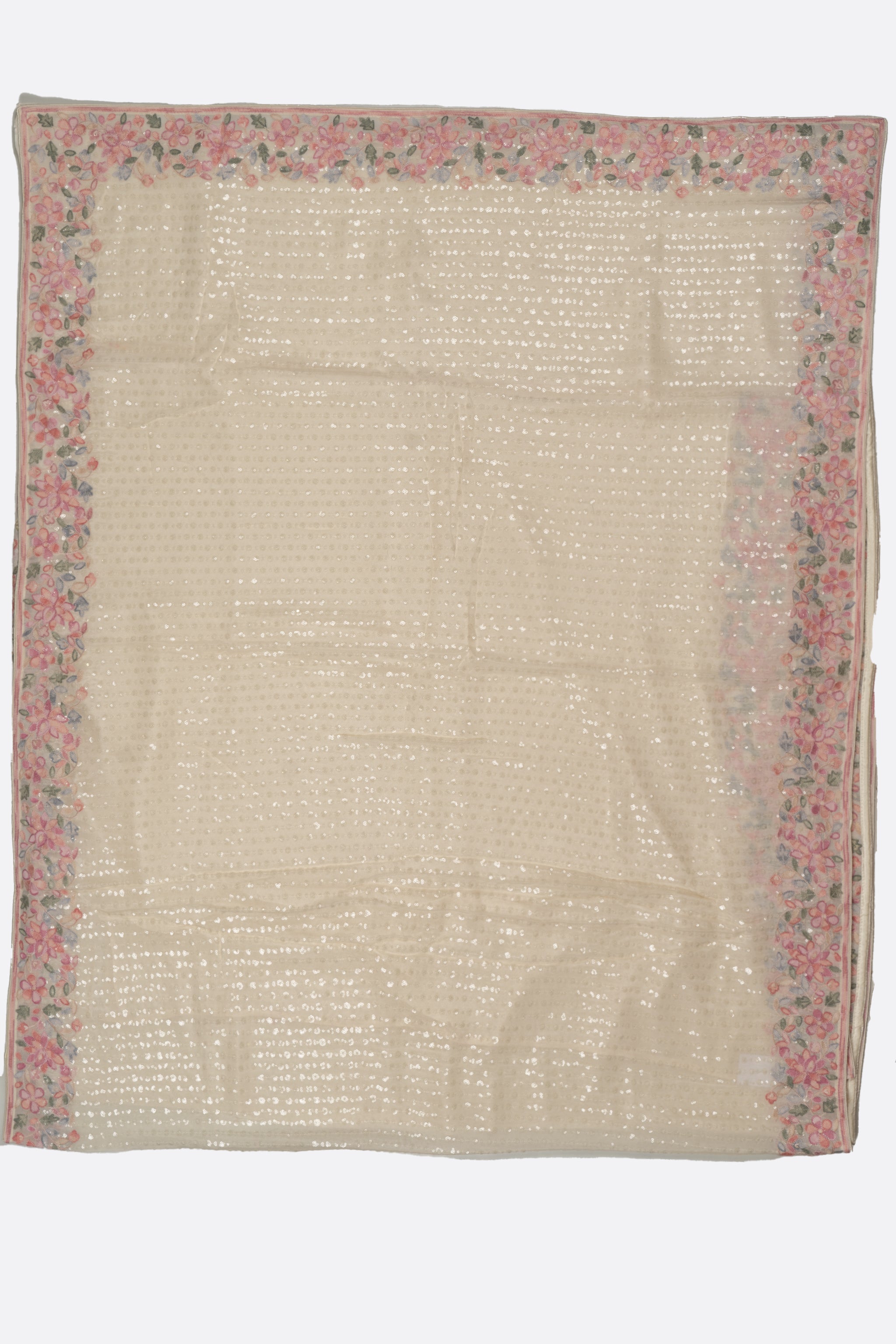 White Embellished Georgette Saree F00895