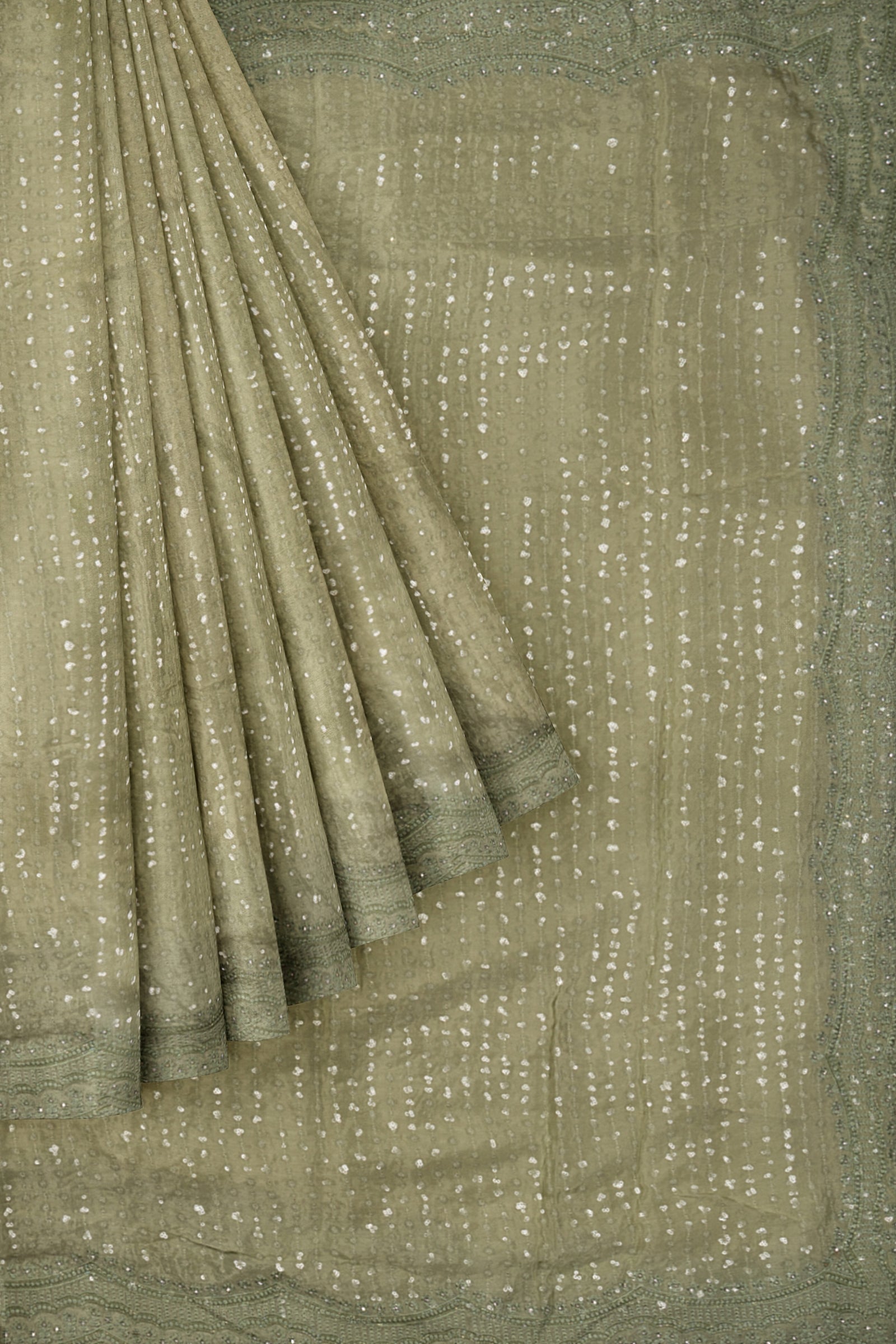 Green Embellished Georgette Saree ES0078