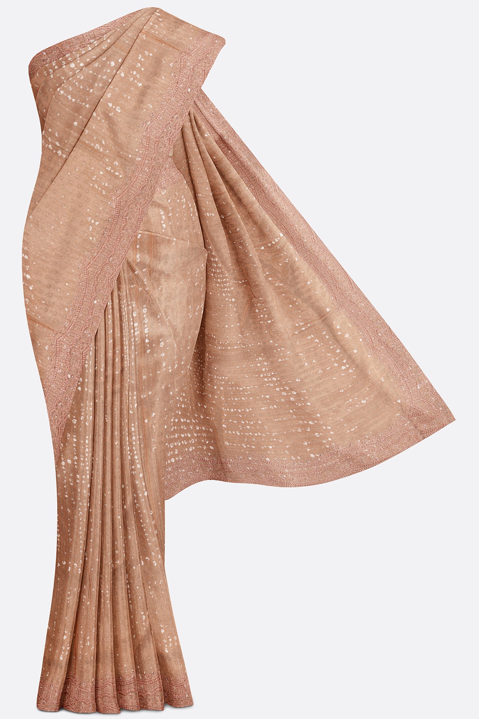 Peach Embellished Georgette Saree ES0078
